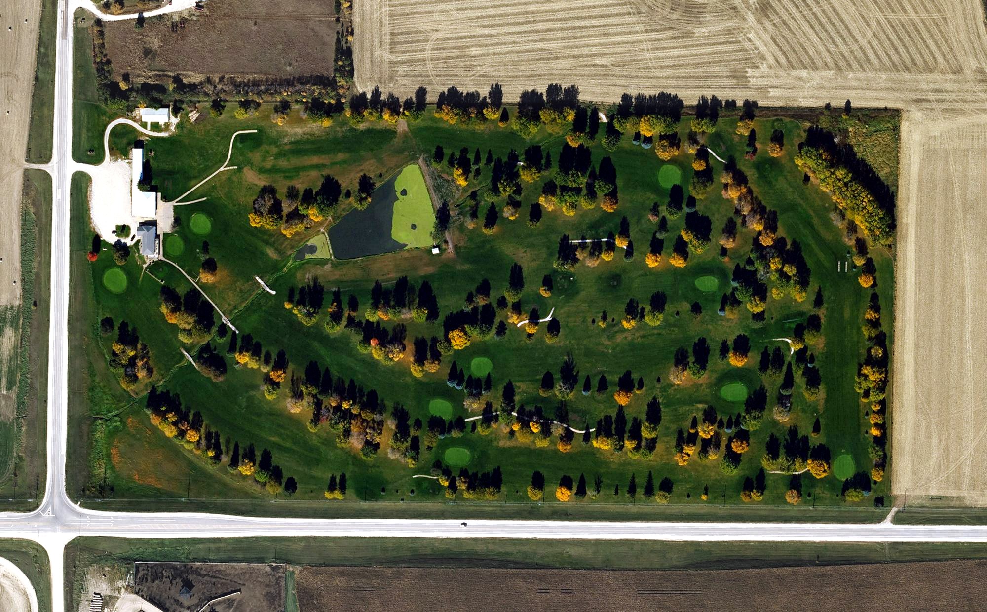Aerial view of Spring Lake Golf & Country Club, IA