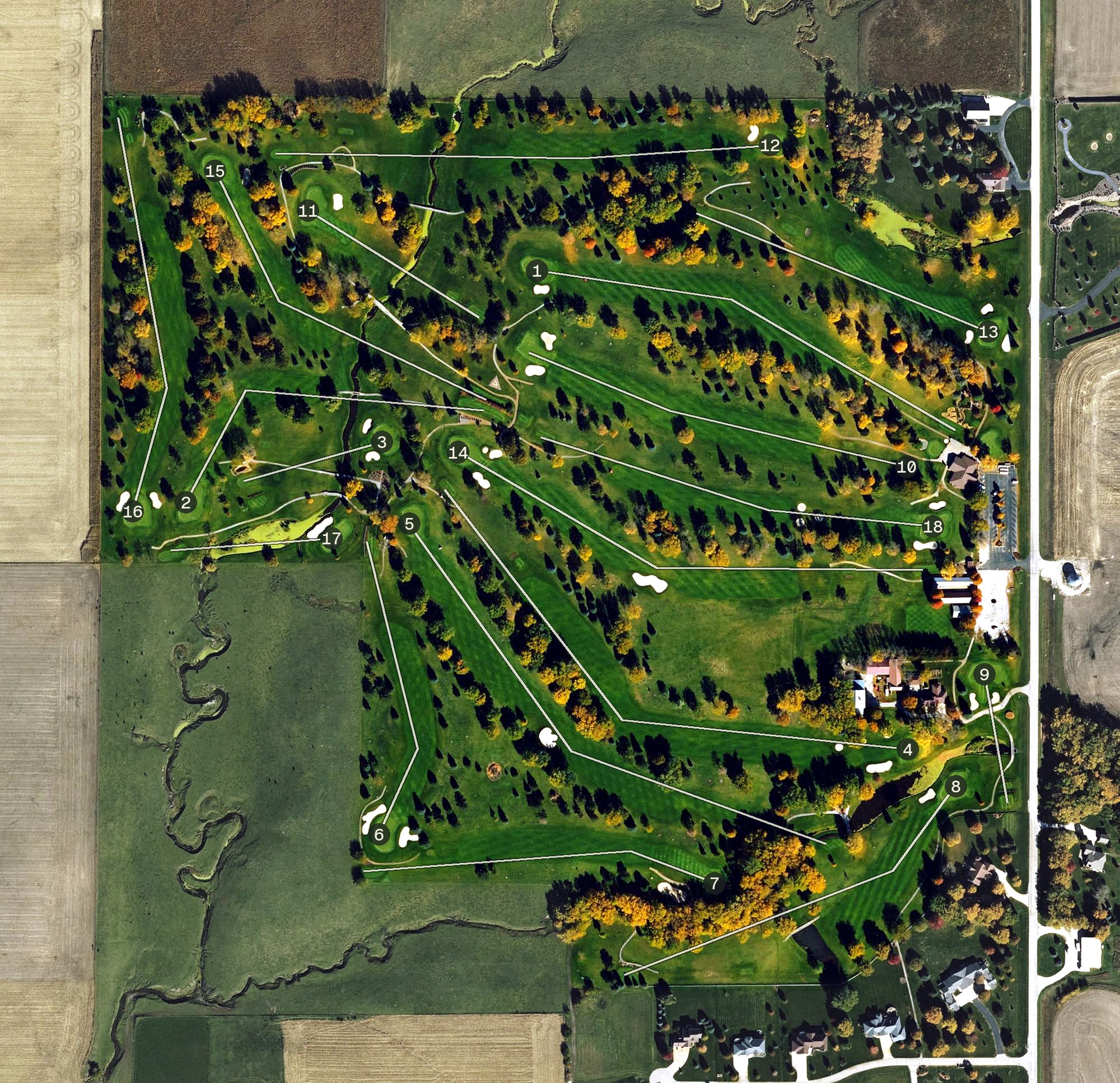 Aerial view of Spring Valley Golf Course, IA