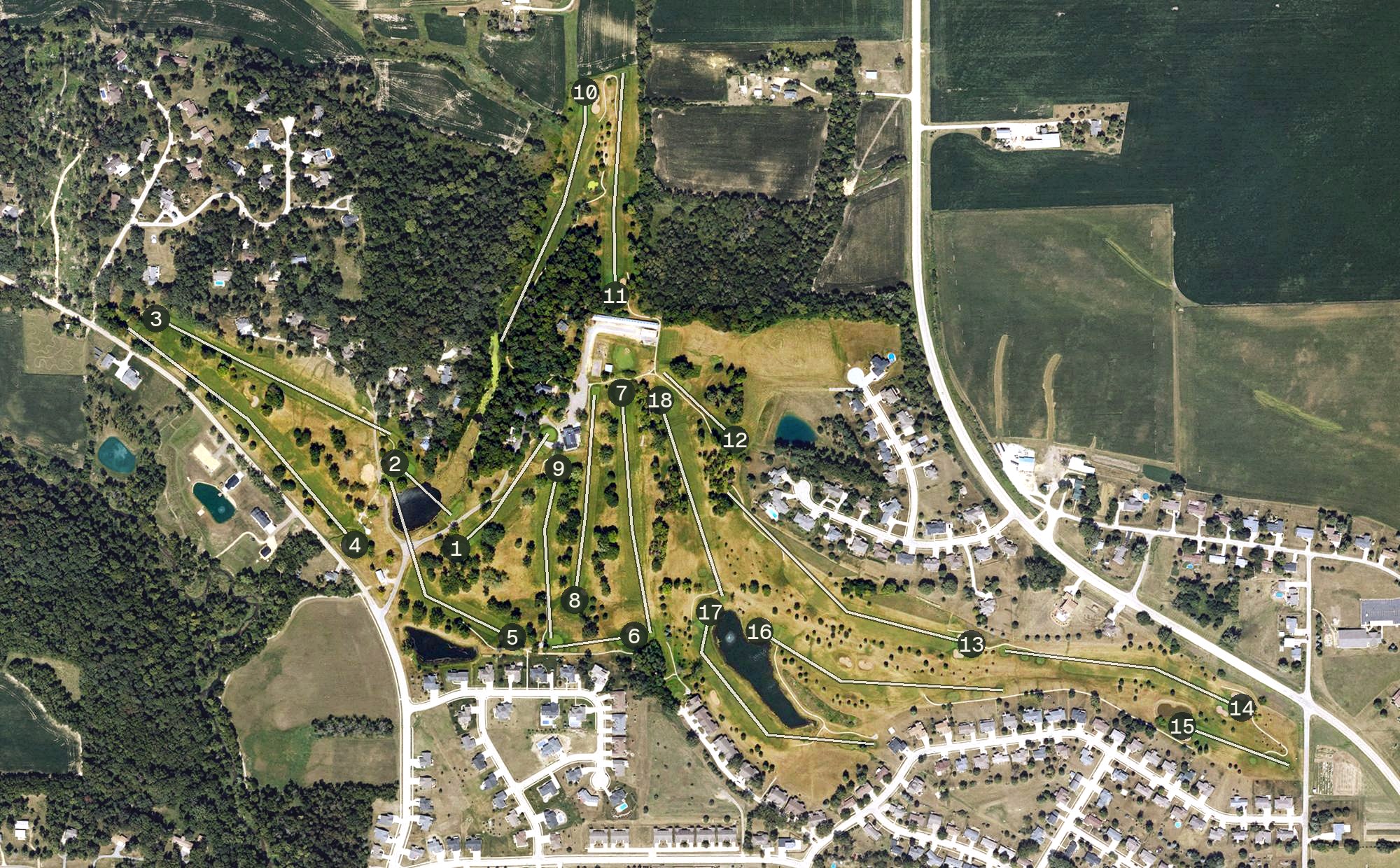 Aerial view of Springbrook Country Club, IA