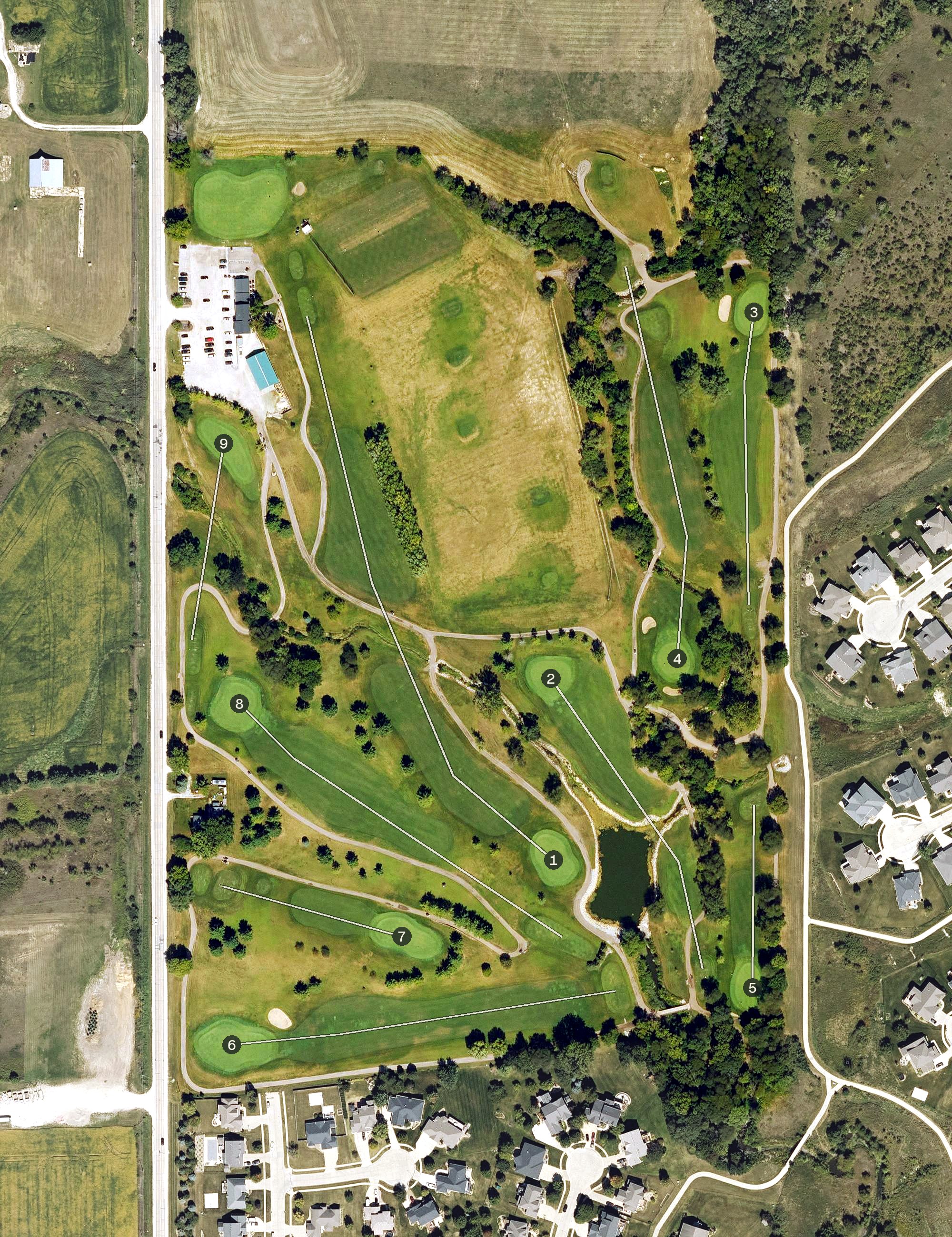 Aerial view of Sugar Creek Golf Course, IA