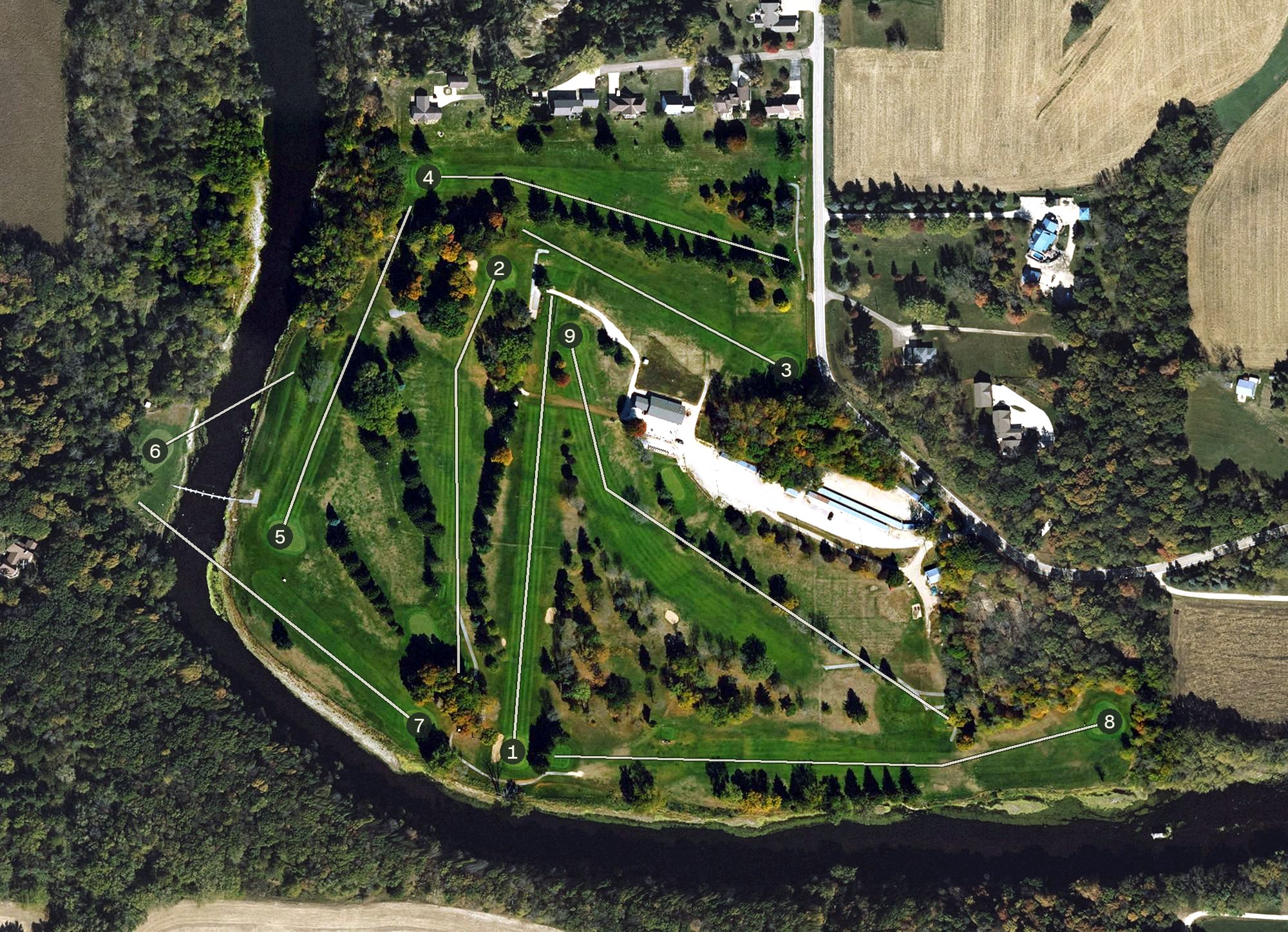 Aerial view of Sunny Brae Golf & Country Club, IA