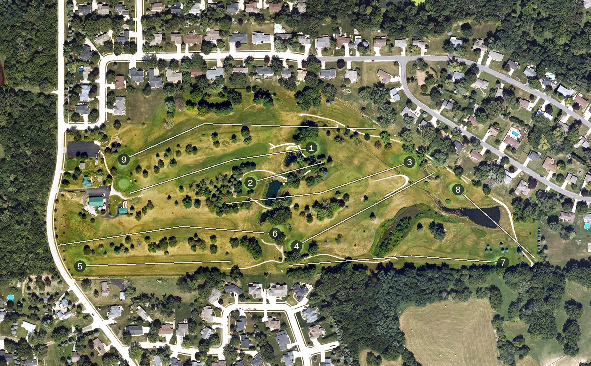 Aerial view of Sunrise Golf Course, IA