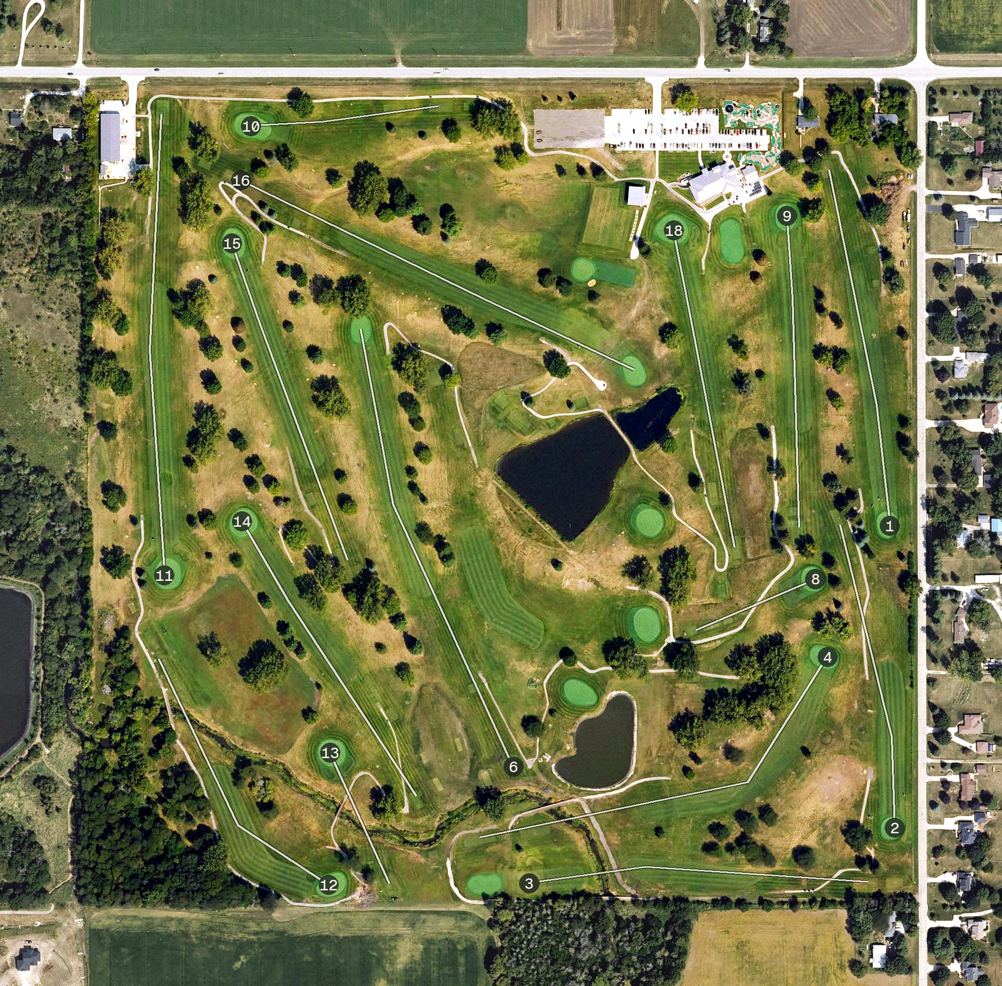 Aerial view of Terrace Hills Golf Course, IA