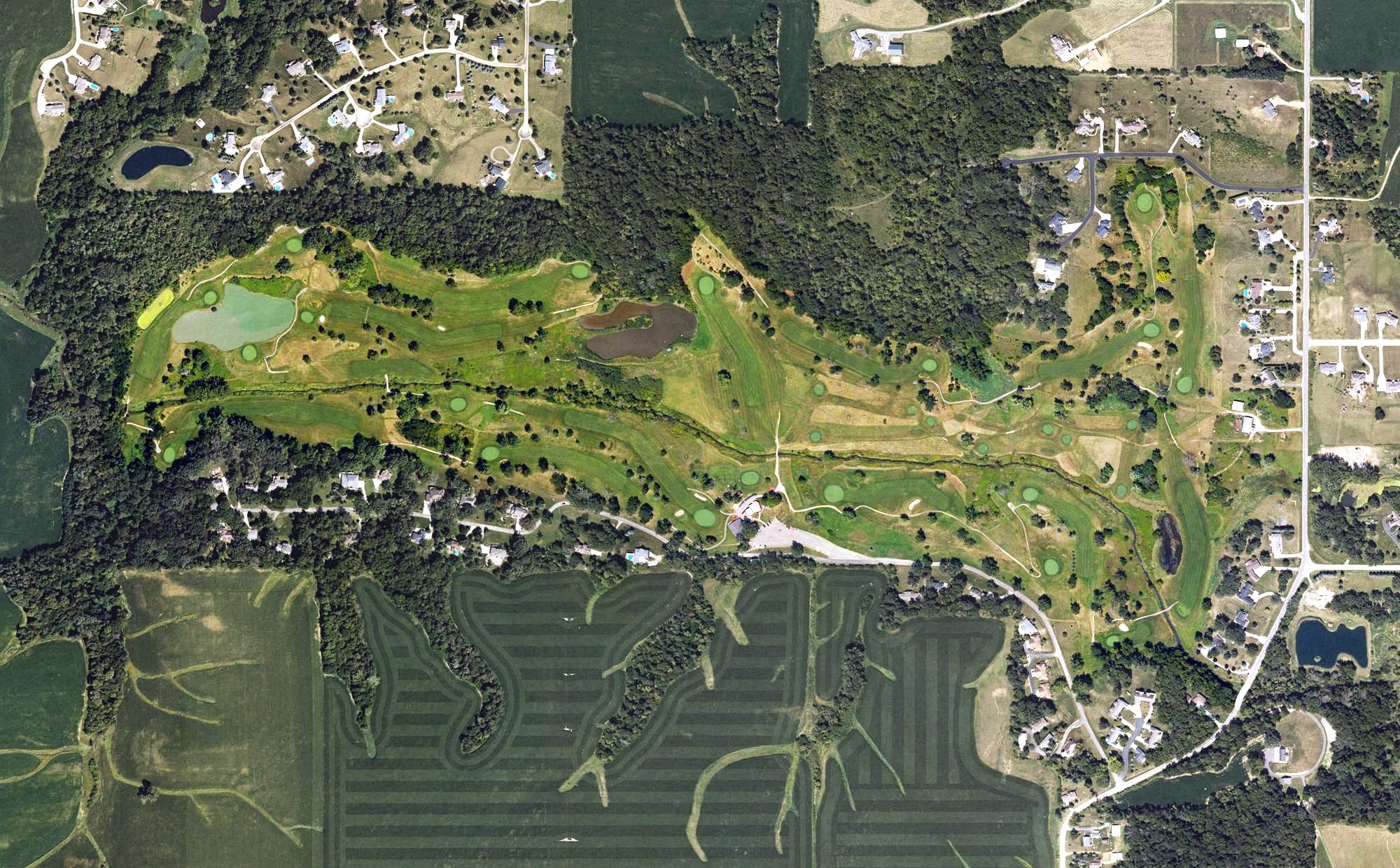Aerial view of The Oaks Golf Course, IA