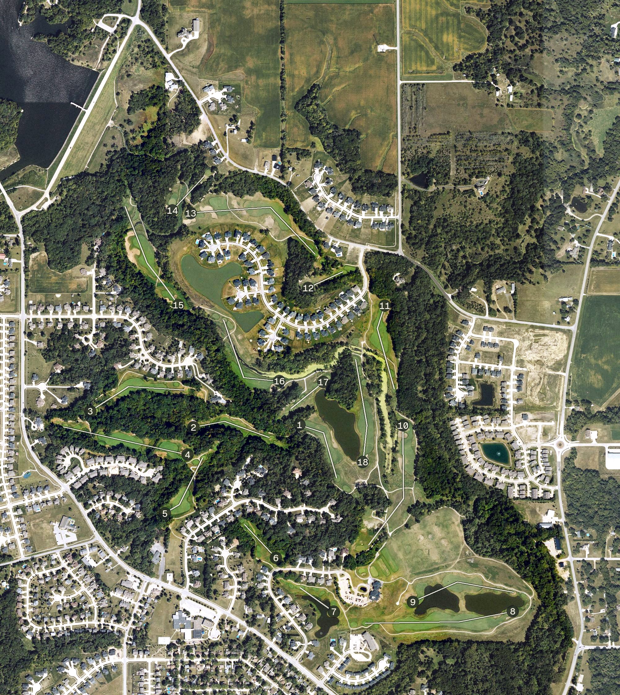 Aerial view of Tournament Club of Iowa, IA