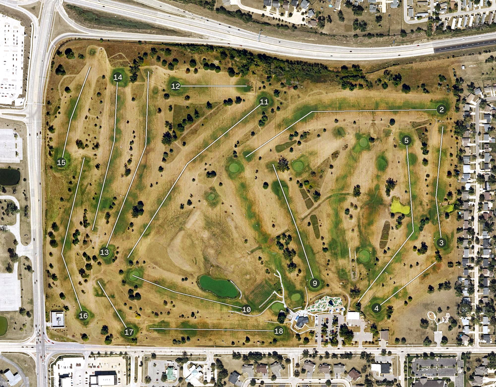 Aerial view of Twin Pines Golf Course, IA