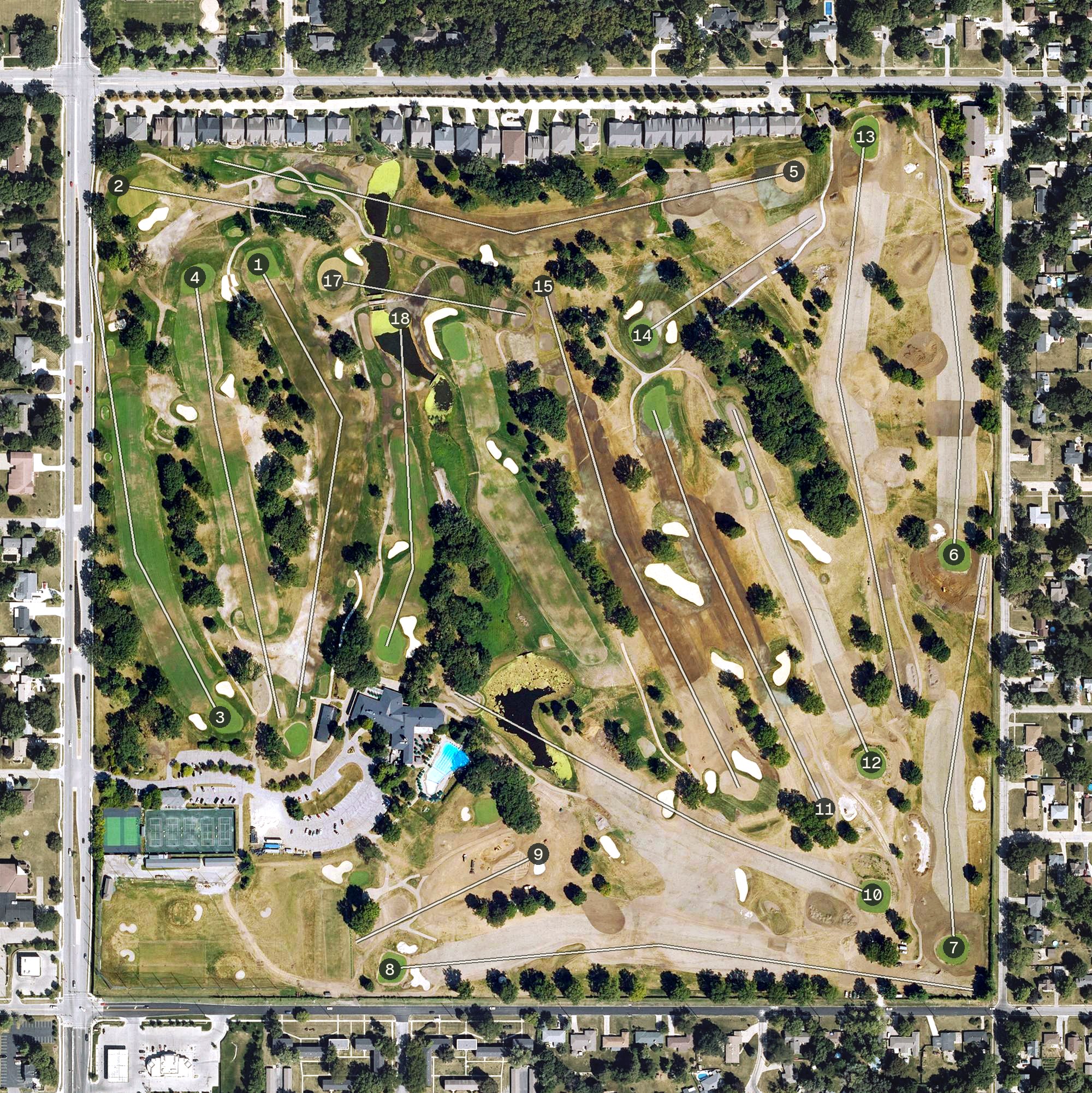 Aerial view of Wakonda Club, IA