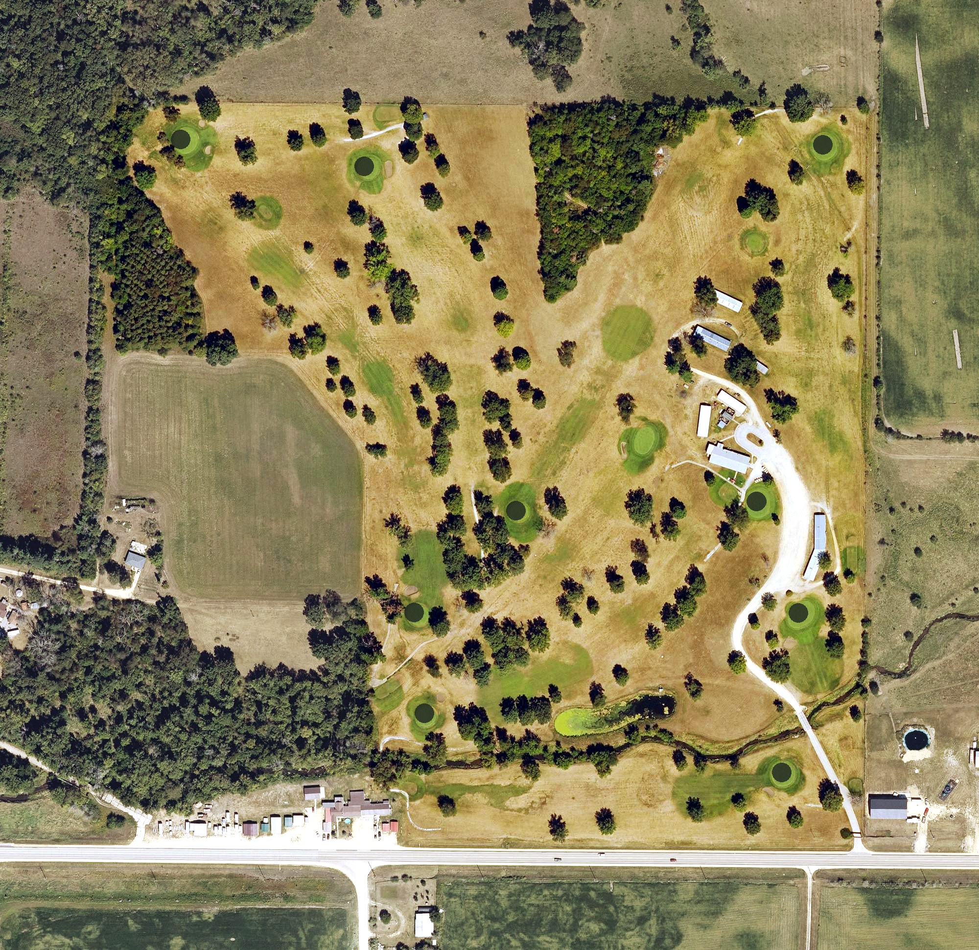 Aerial view of Wapsi Oaks Country Club, IA