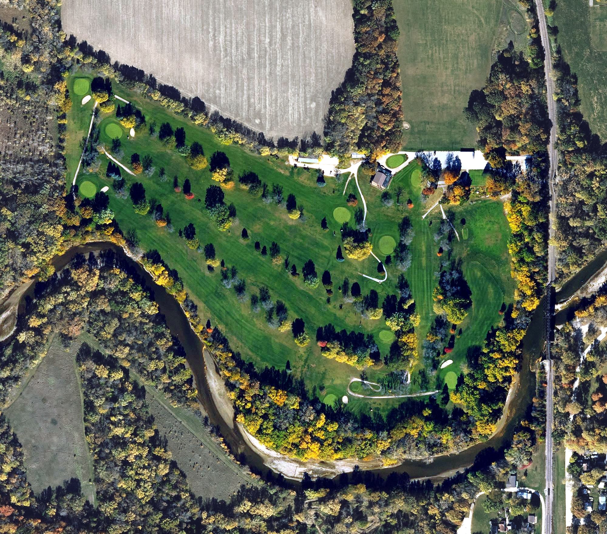Aerial view of Webster City Country Club, IA