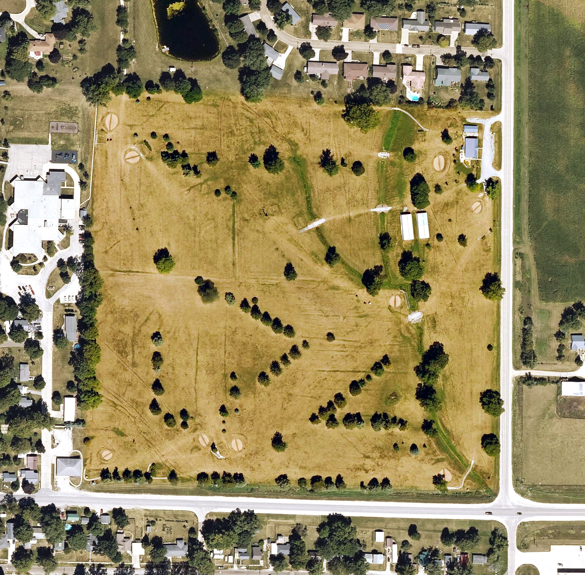 Aerial view of Wellman Golf Course, IA