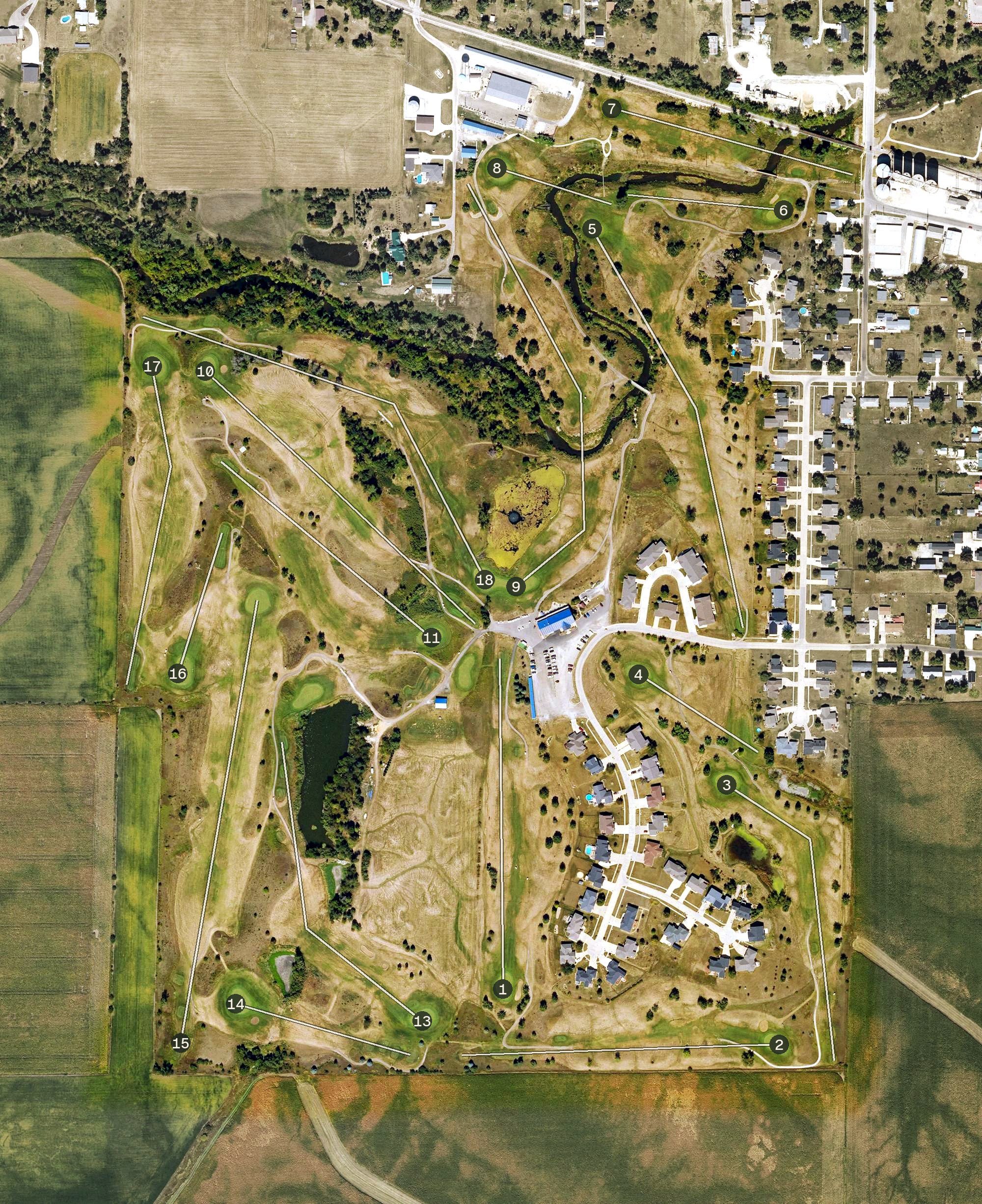 Aerial view of Wildcat Golf Course, IA
