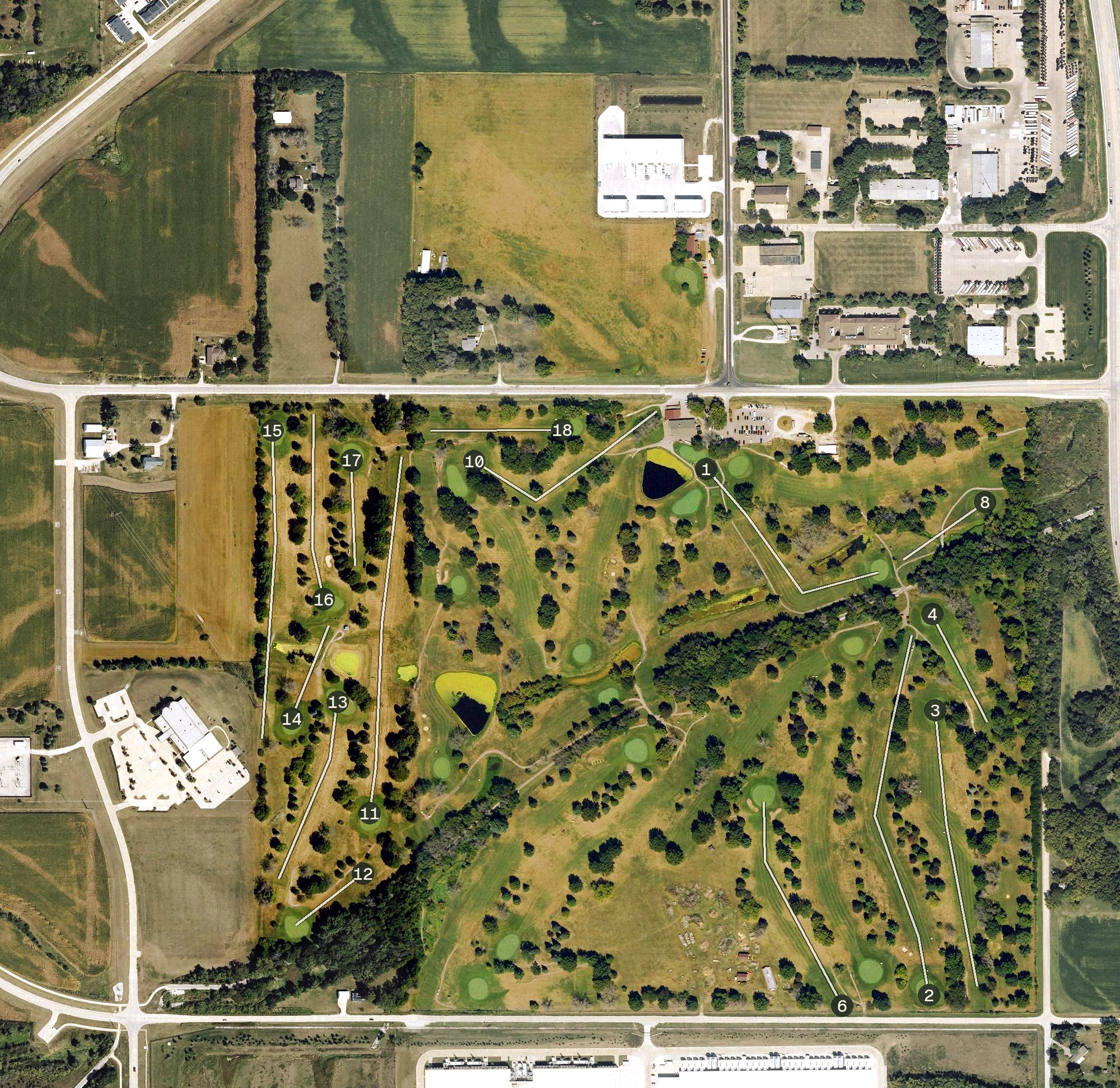 Aerial view of Willow Creek Golf Course, IA
