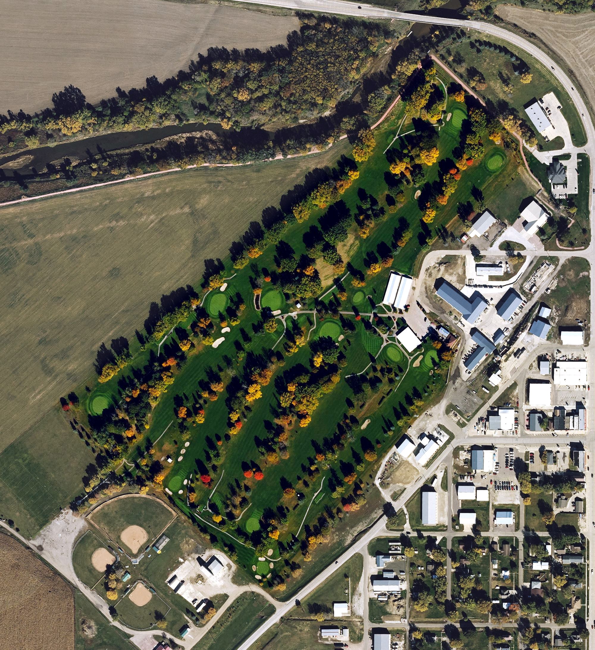 Aerial view of Willow Vale Golf Club, IA