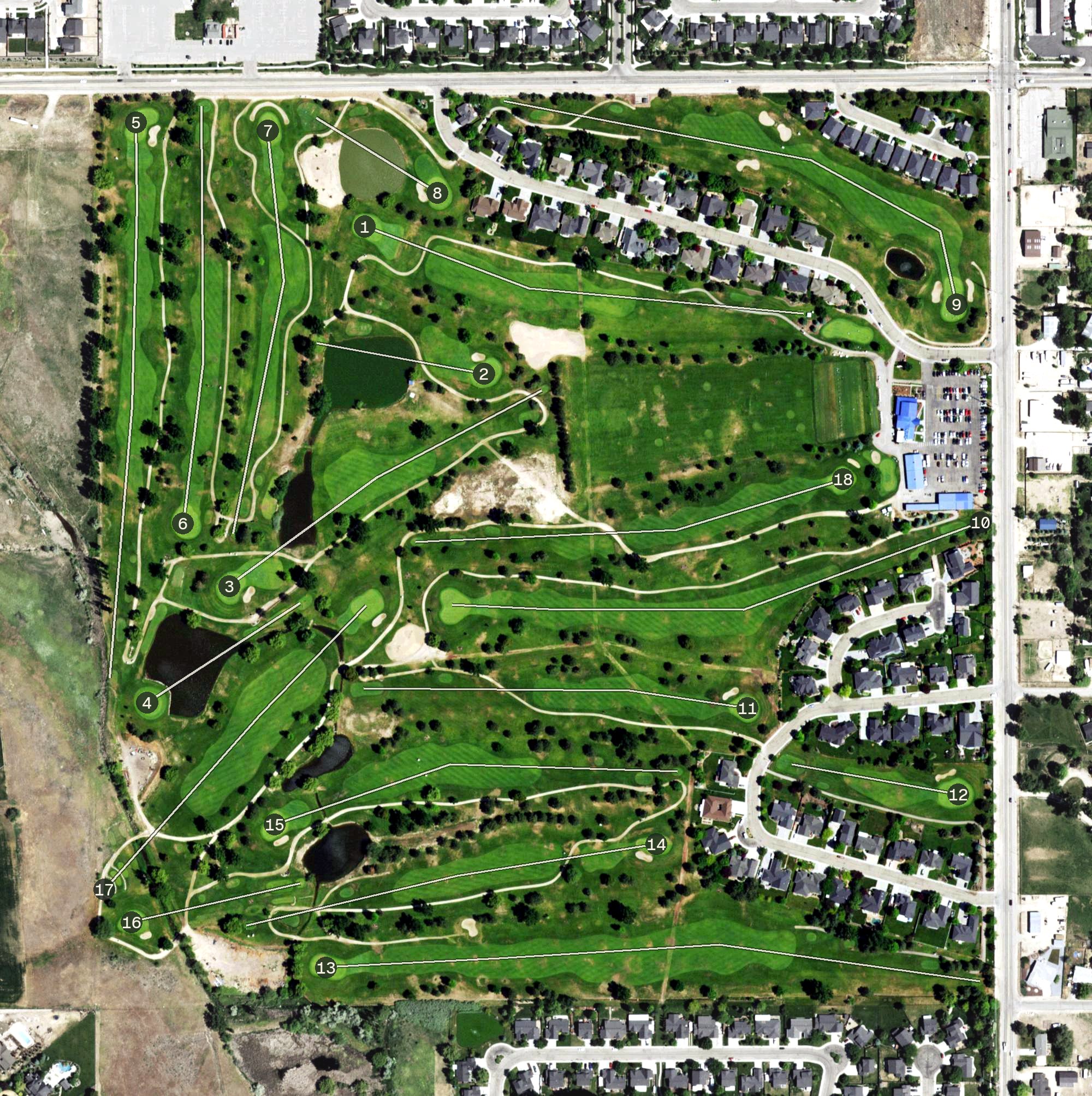 Aerial view of Boise Ranch Golf Course, ID