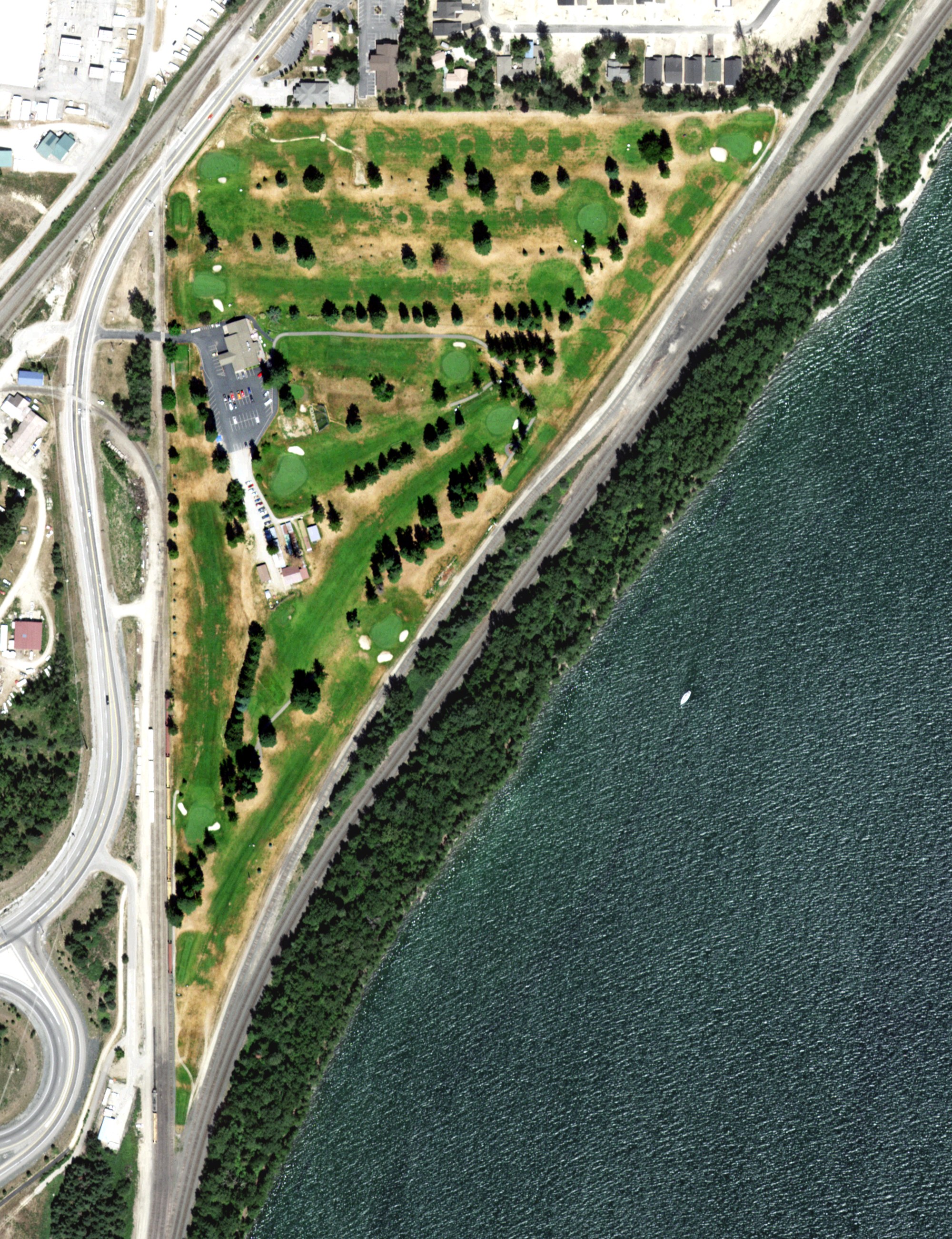 Aerial view of Elks Golf Course, ID