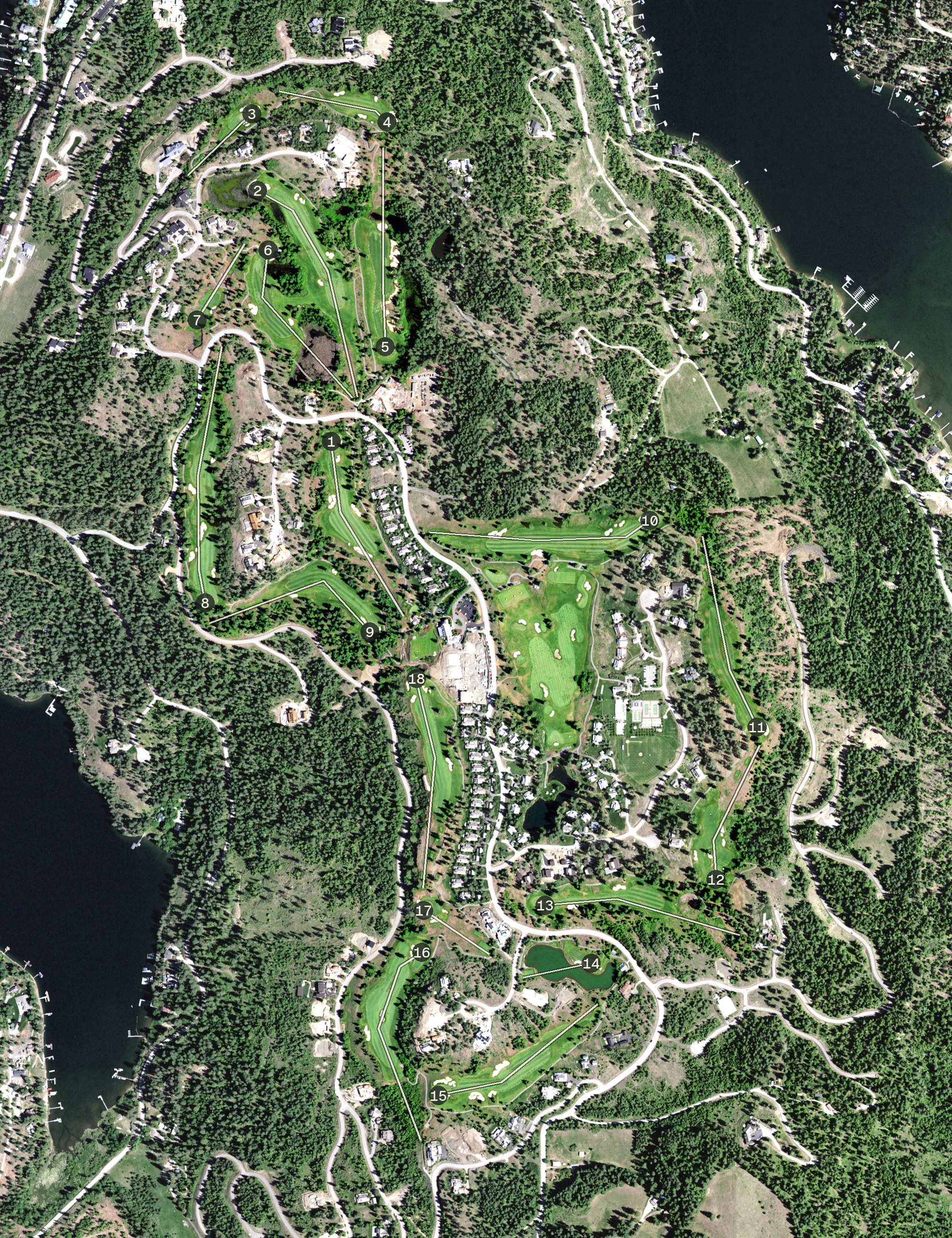 Aerial view of Gozzer Ranch Golf & Lake Club, ID