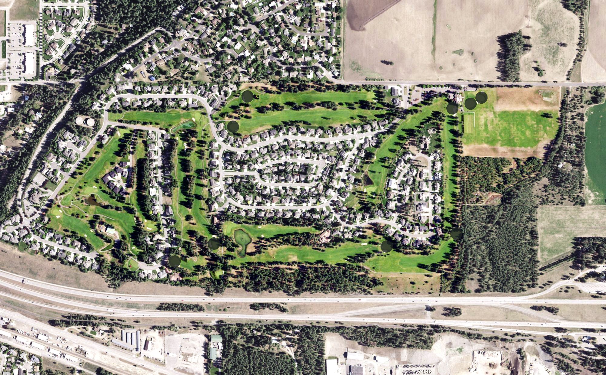 Aerial view of Highlands Golf Course, ID