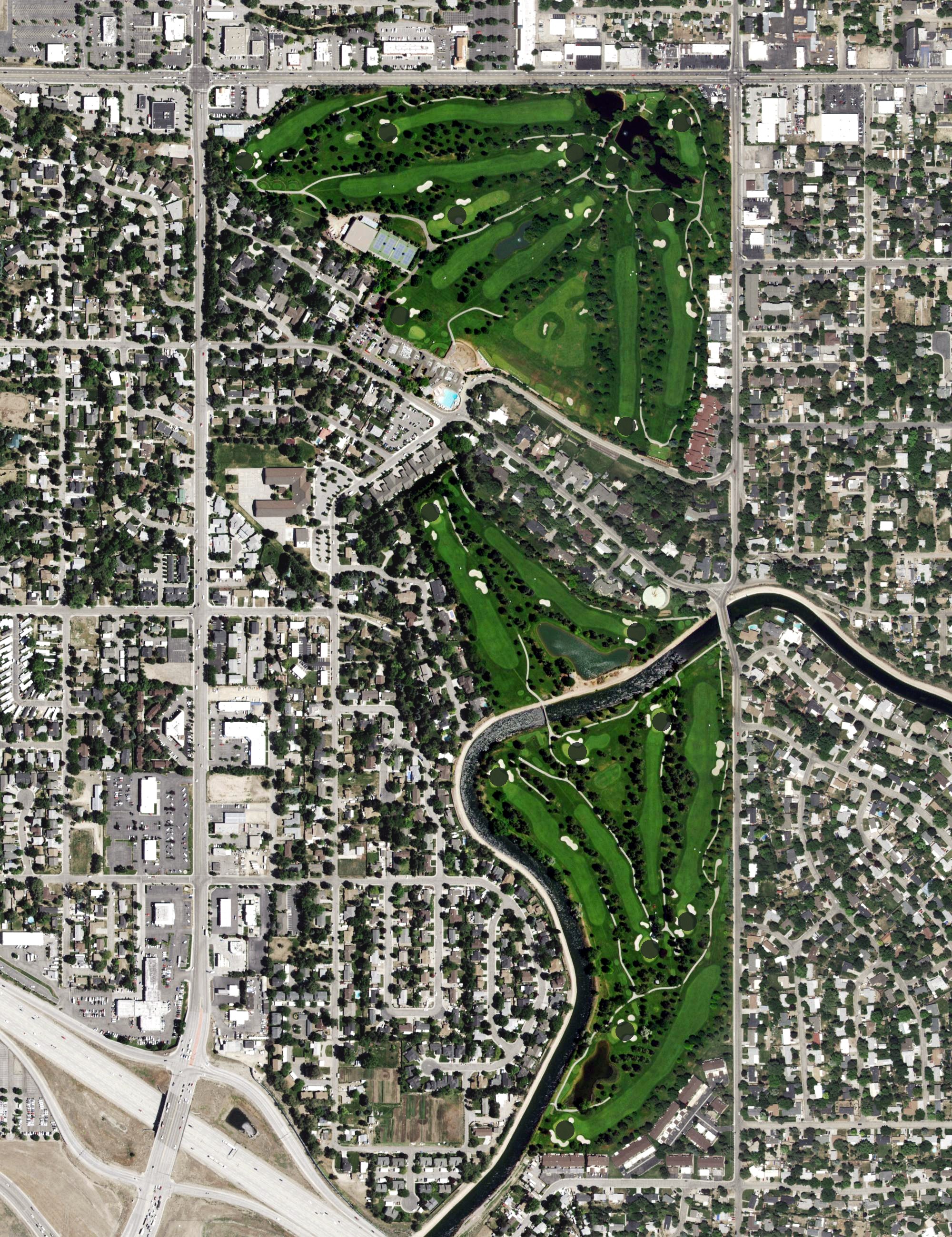 Aerial view of Hillcrest Country Club, ID