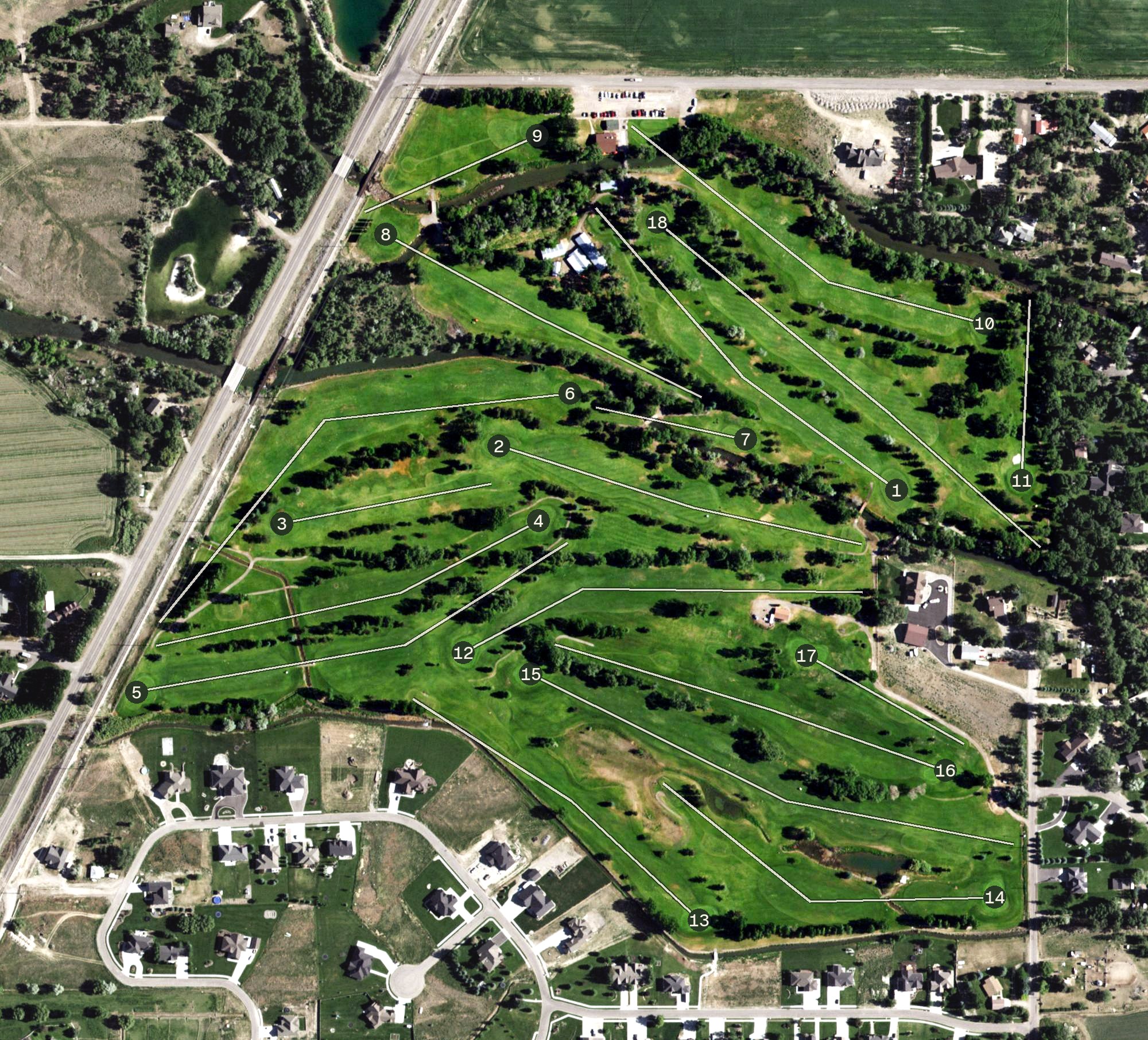 Aerial view of Jefferson Hills Golf Course, ID