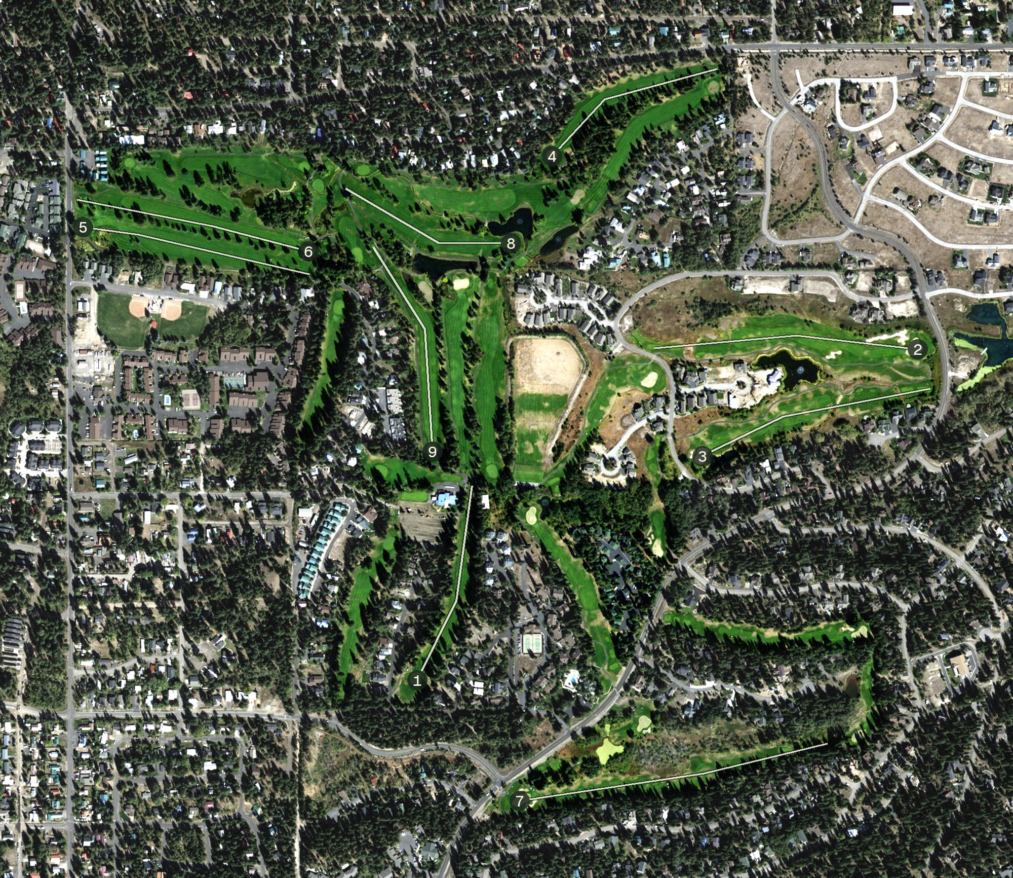 Aerial view of McCall Golf Club, ID
