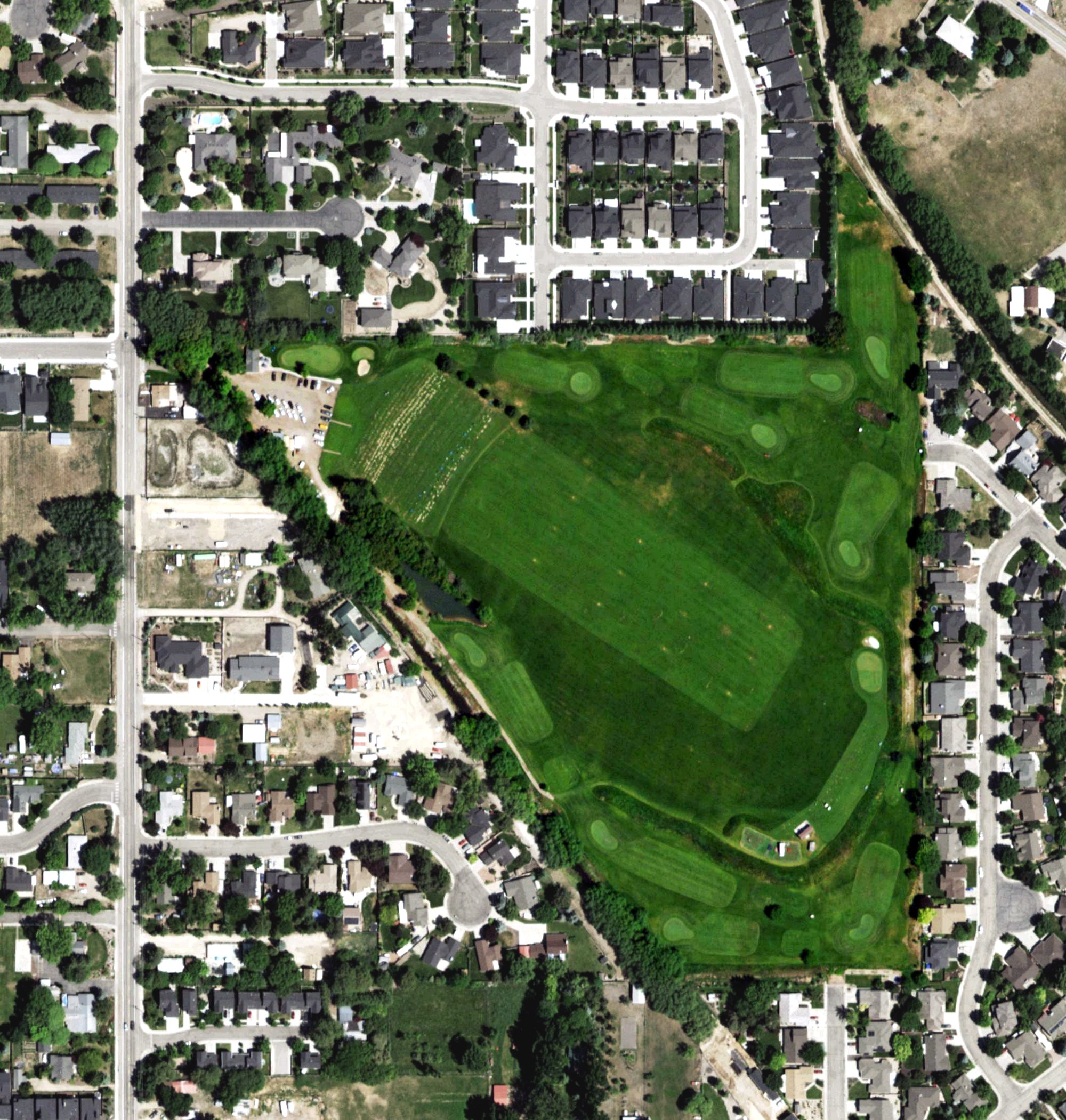 Aerial view of Pierce Park Greens, ID