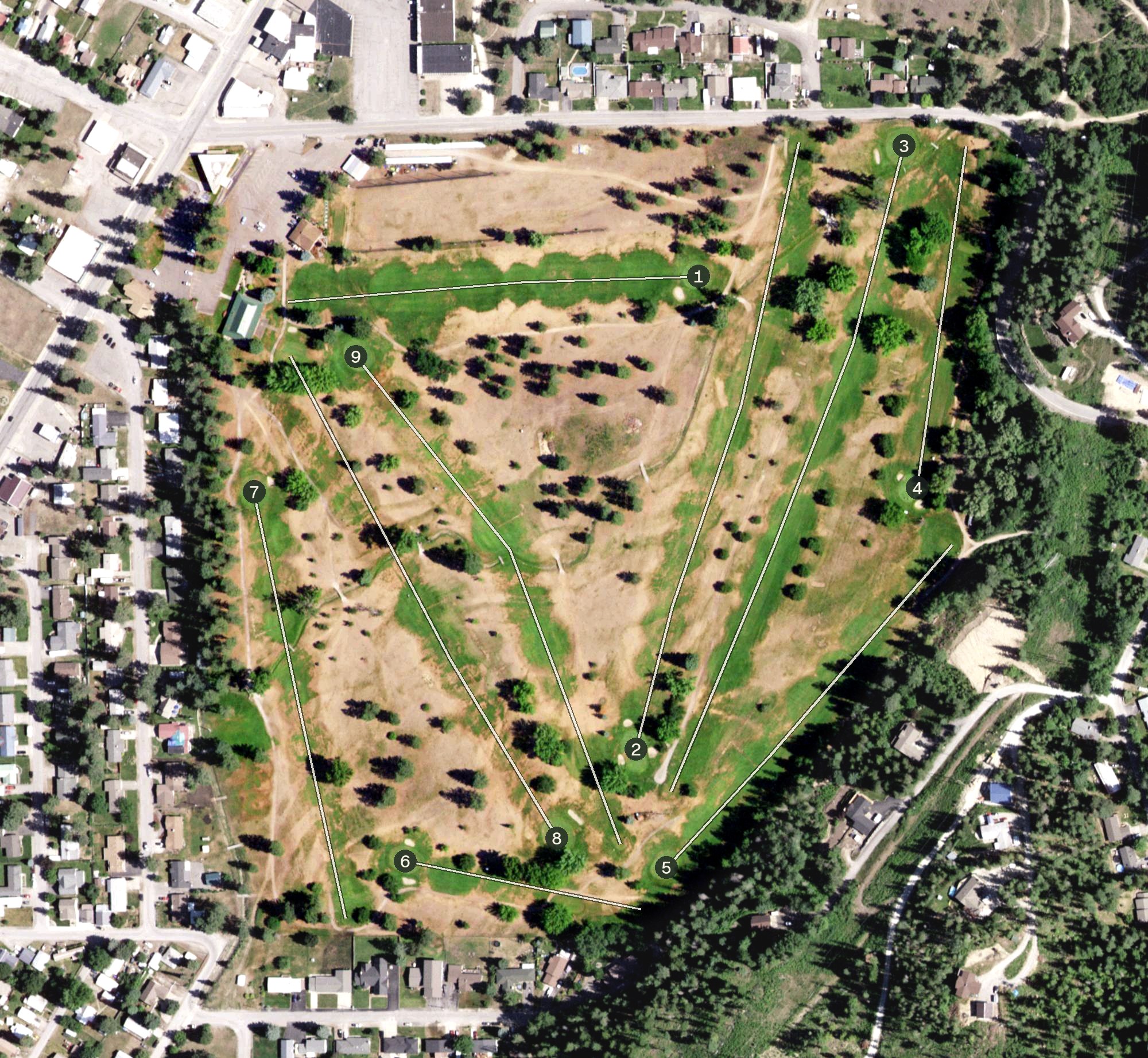 Aerial view of Pinehurst Golf Course, ID