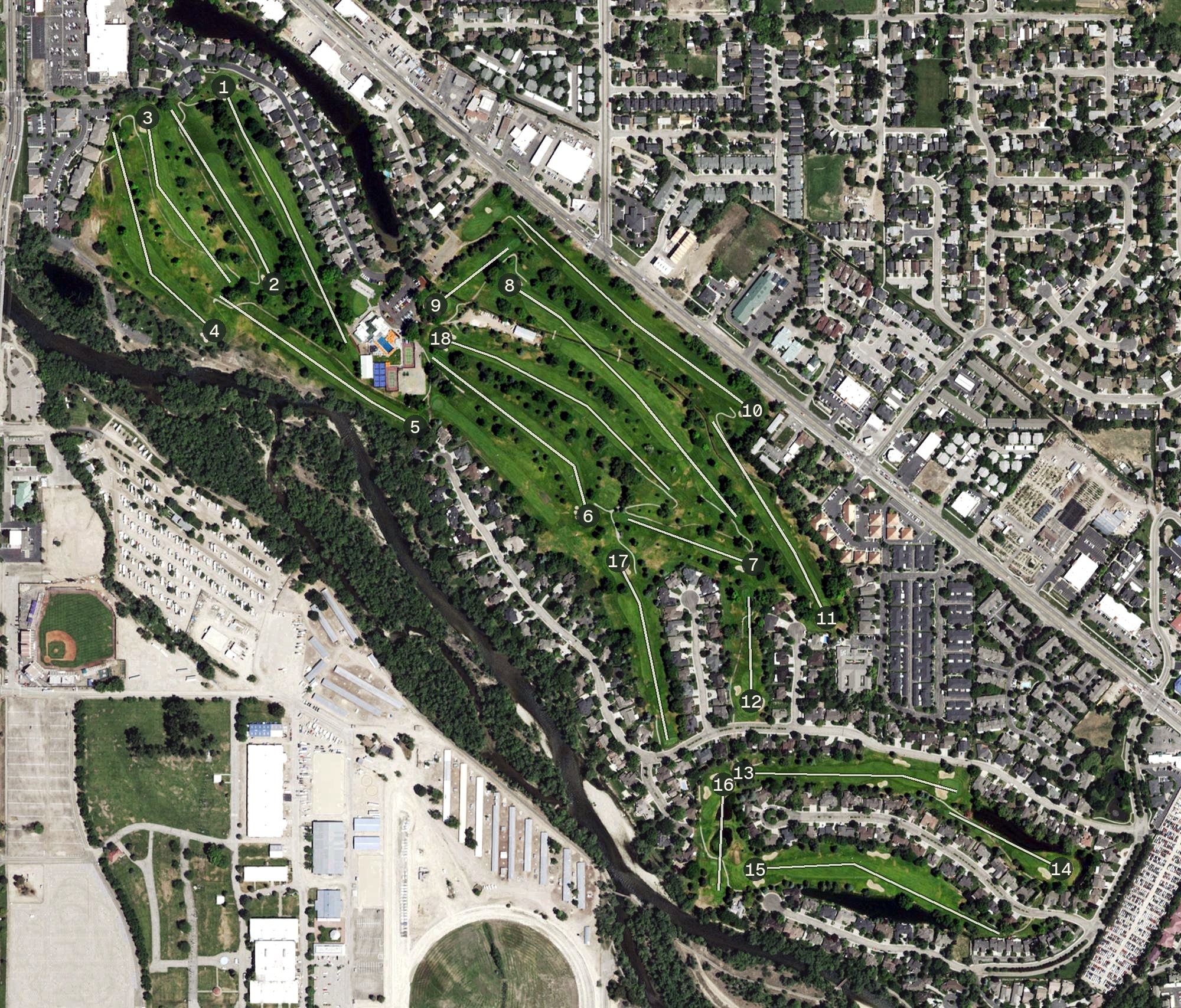 Aerial view of Plantation Country Club, ID
