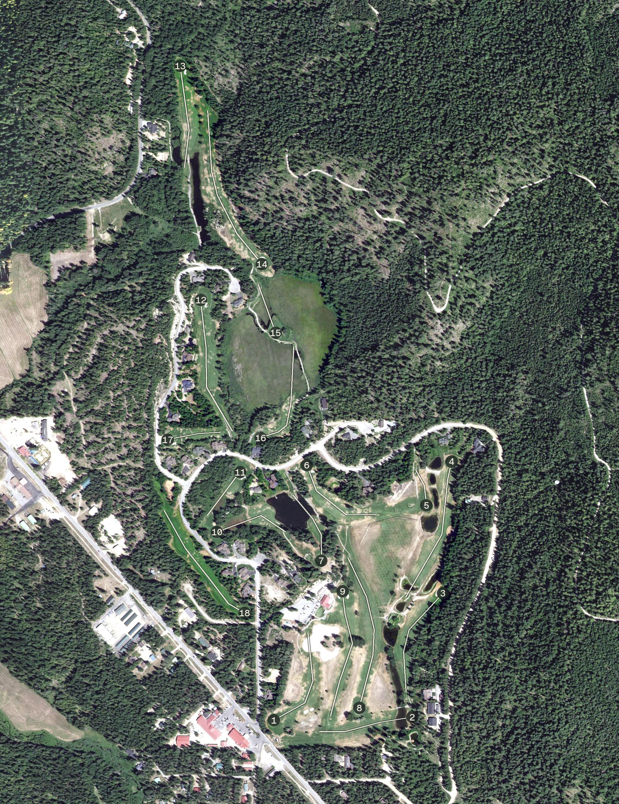 Aerial view of Priest Lake Golf Course, ID