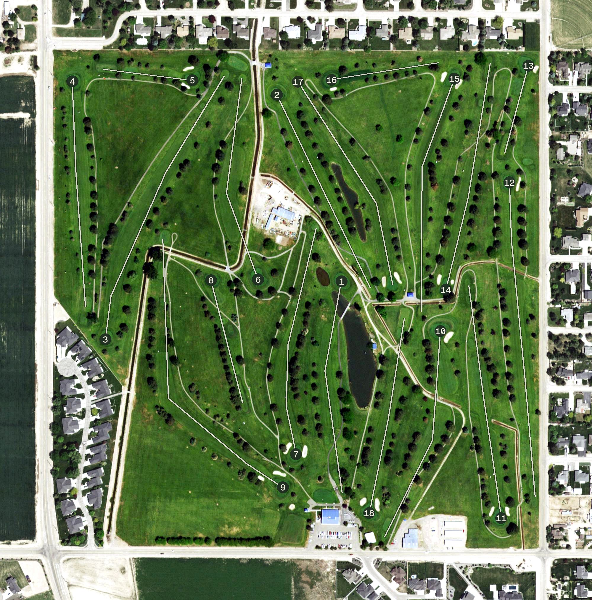 Aerial view of Purple Sage Golf Course, ID