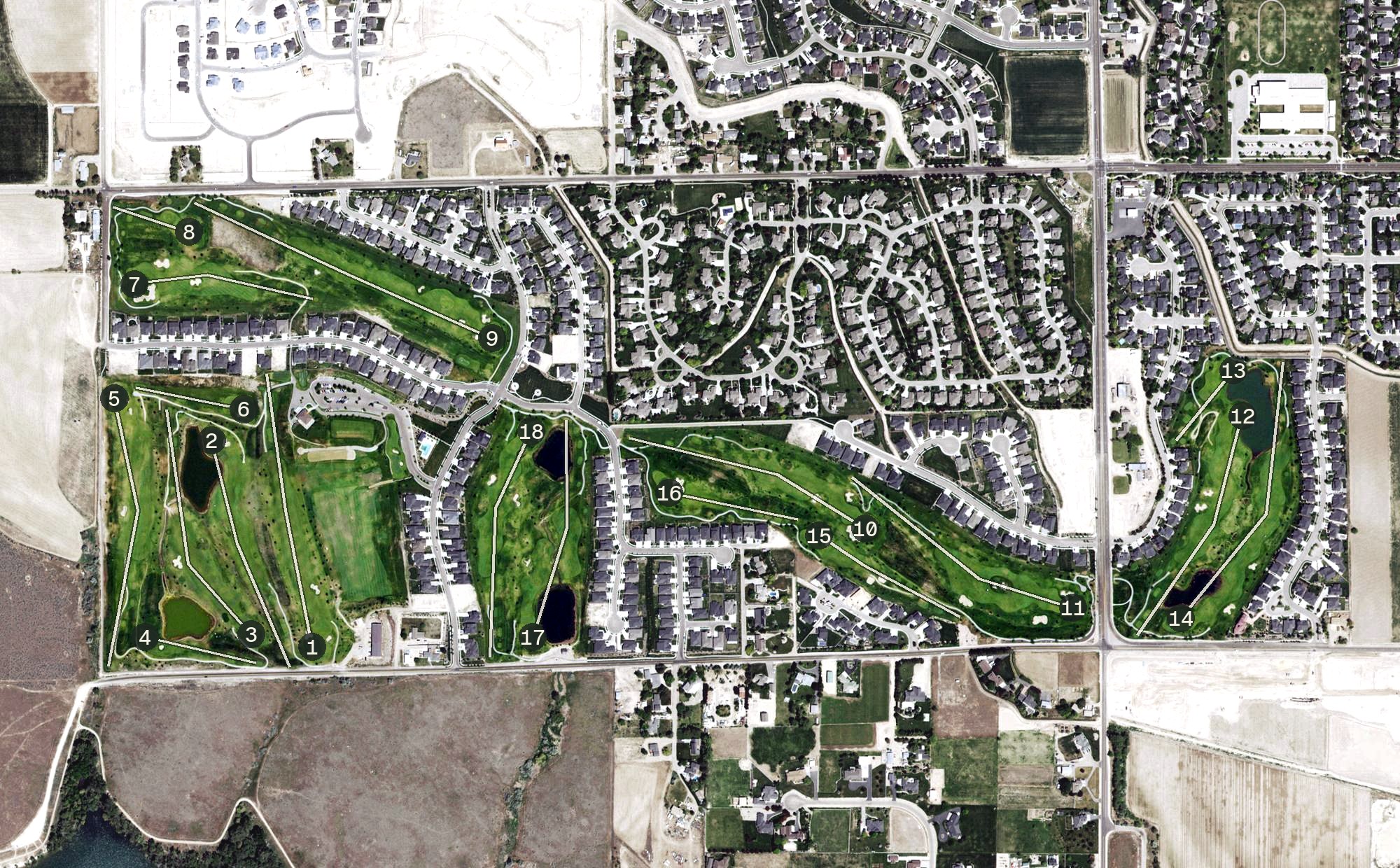 Aerial view of RedHawk Golf Course, ID