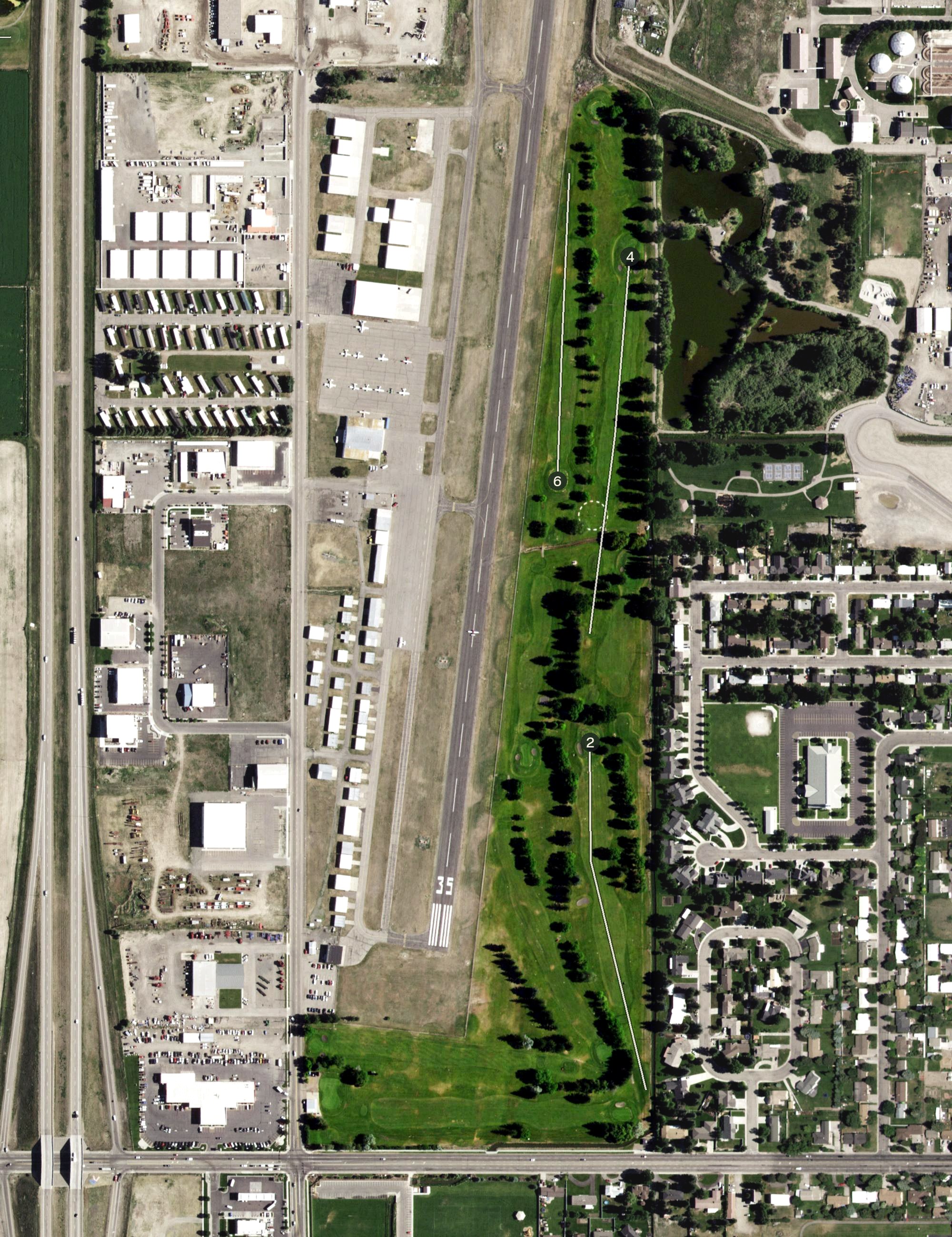 Aerial view of Rexburg Golf Club, ID