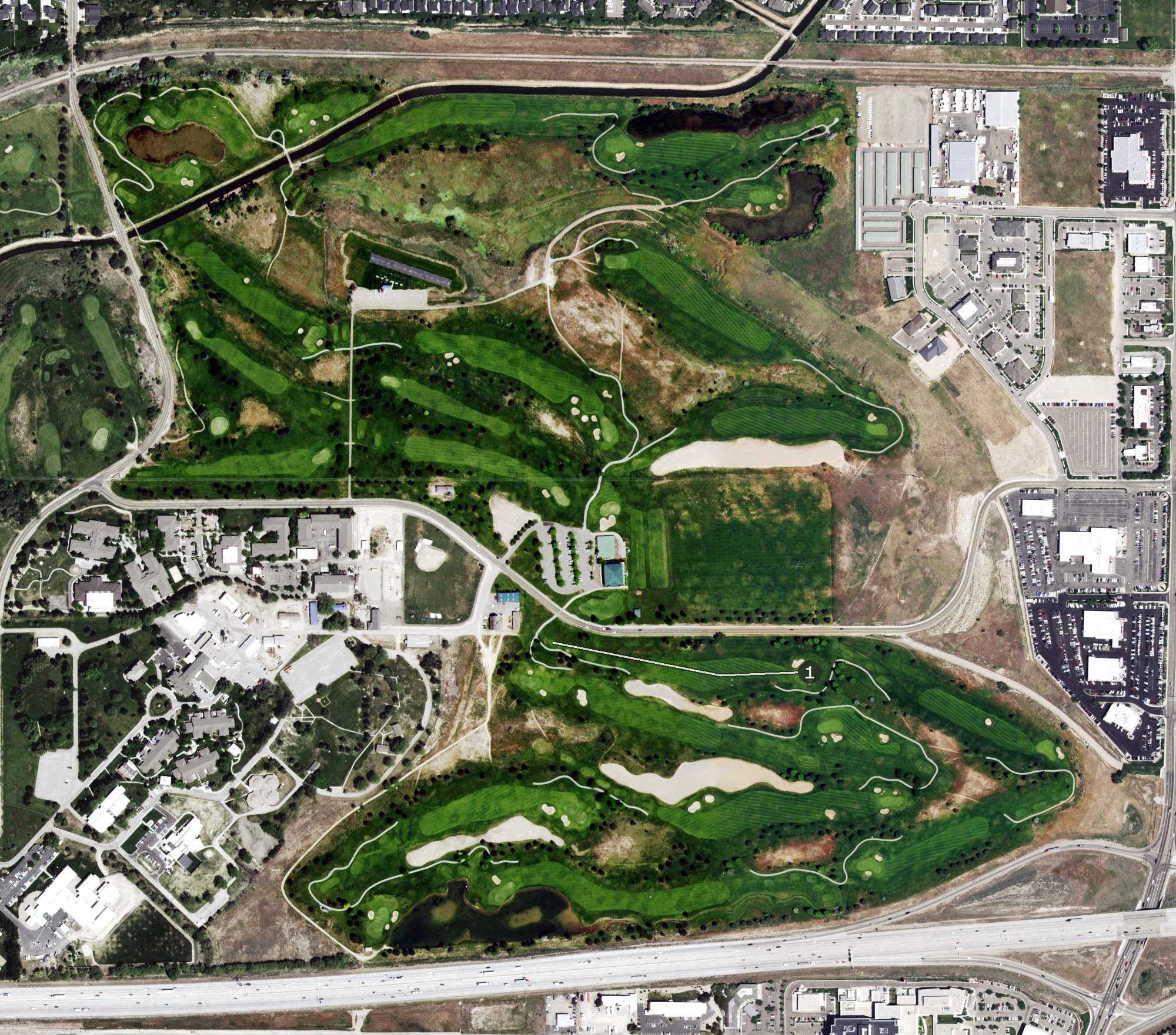 Aerial view of Ridgecrest Golf Club, ID