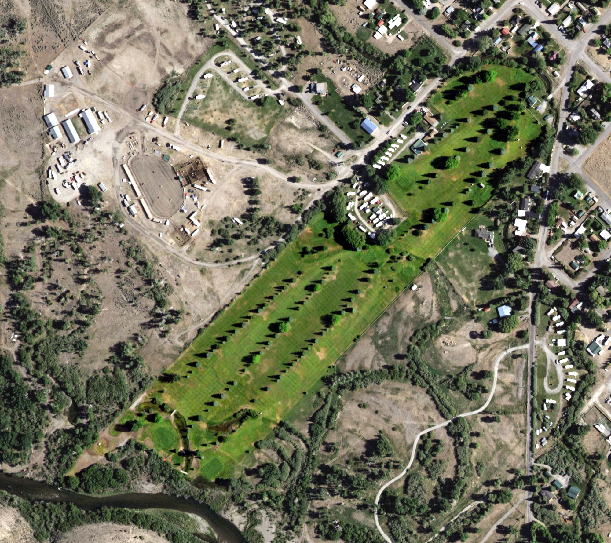Aerial view of River Park Golf Course, ID