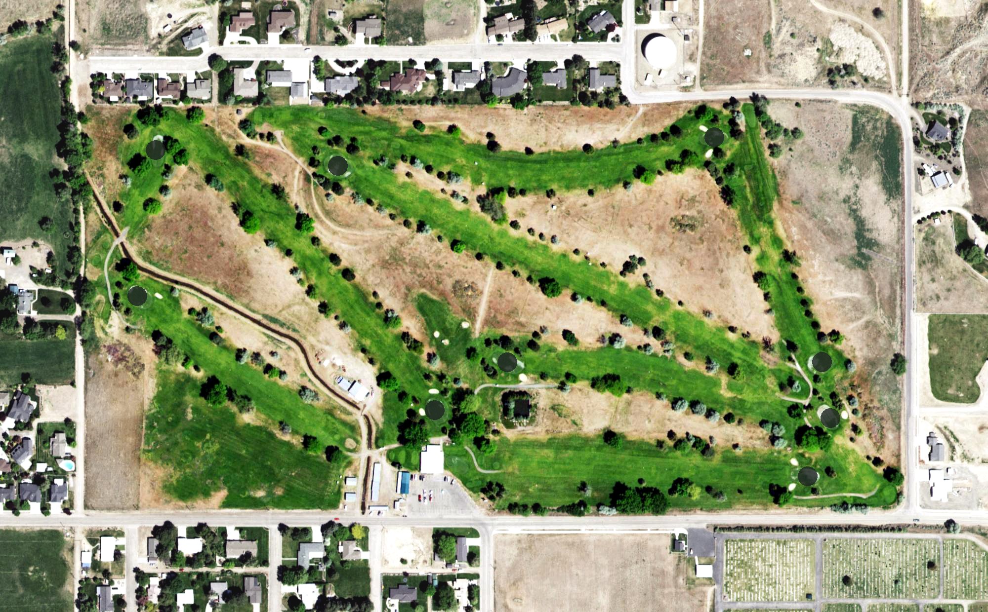 Aerial view of Rolling Hills Golf Course, ID