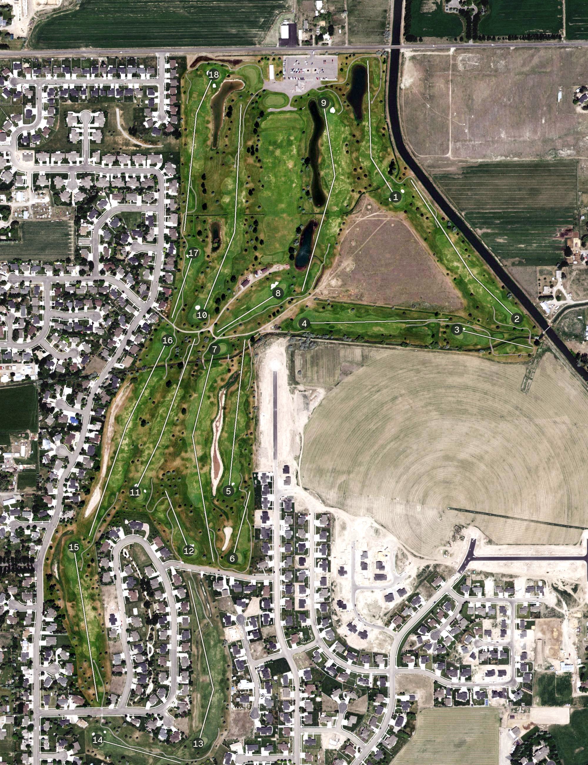 Aerial view of Sage Lakes Golf Course, ID