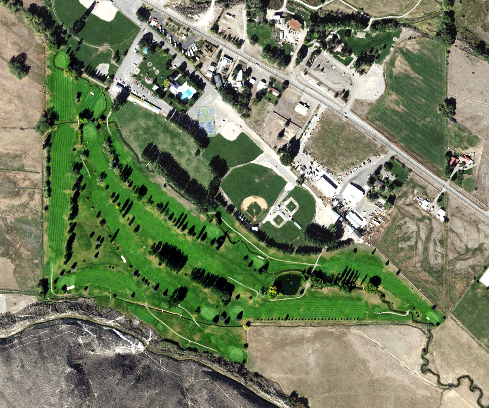 Aerial view of Salmon Valley Golf Course, ID