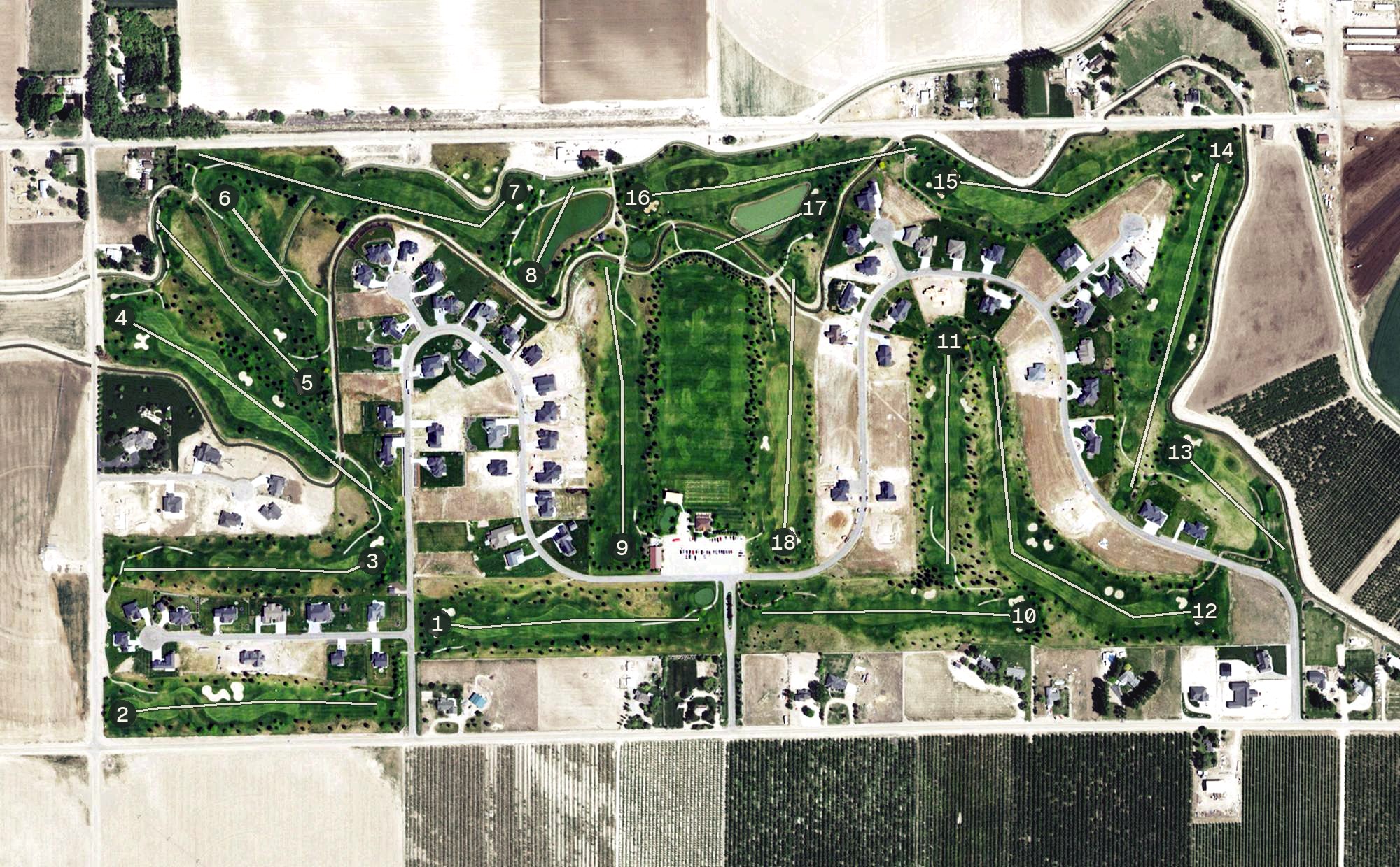 Aerial view of Timberstone Golf Course, ID