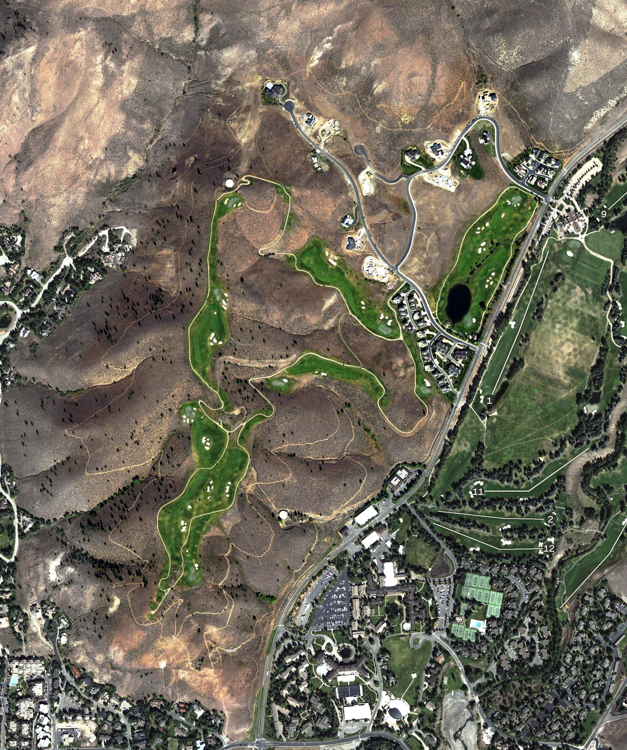 Aerial view of White Cloud Nine at Sun Valley, ID