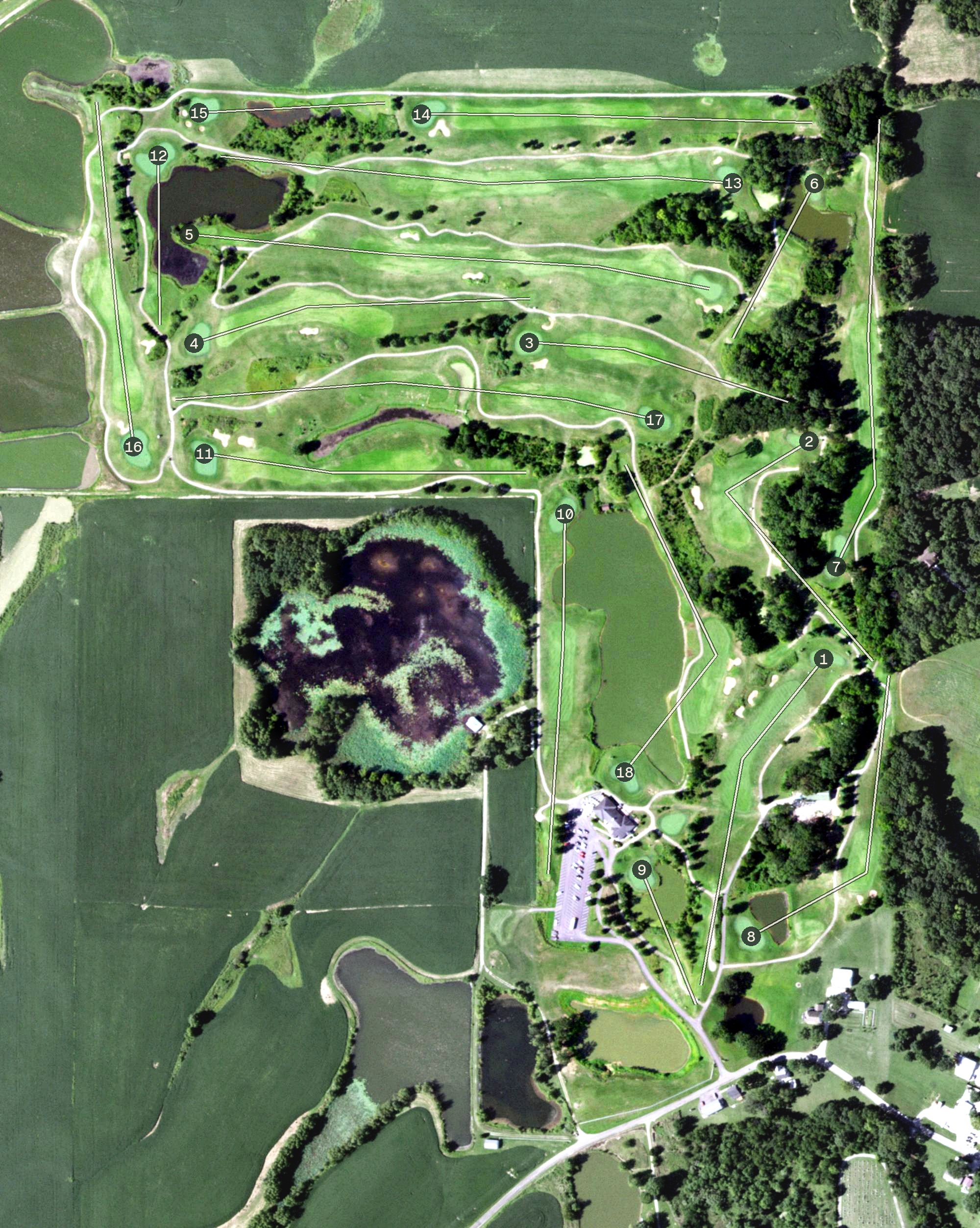 Aerial view of Acorns Golf Links, IL