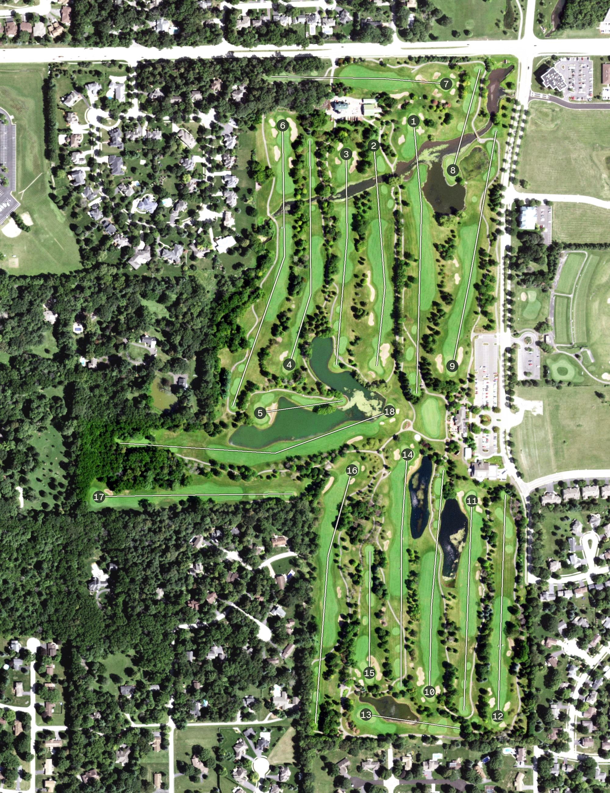 Aerial view of Aldeen Golf Club, IL