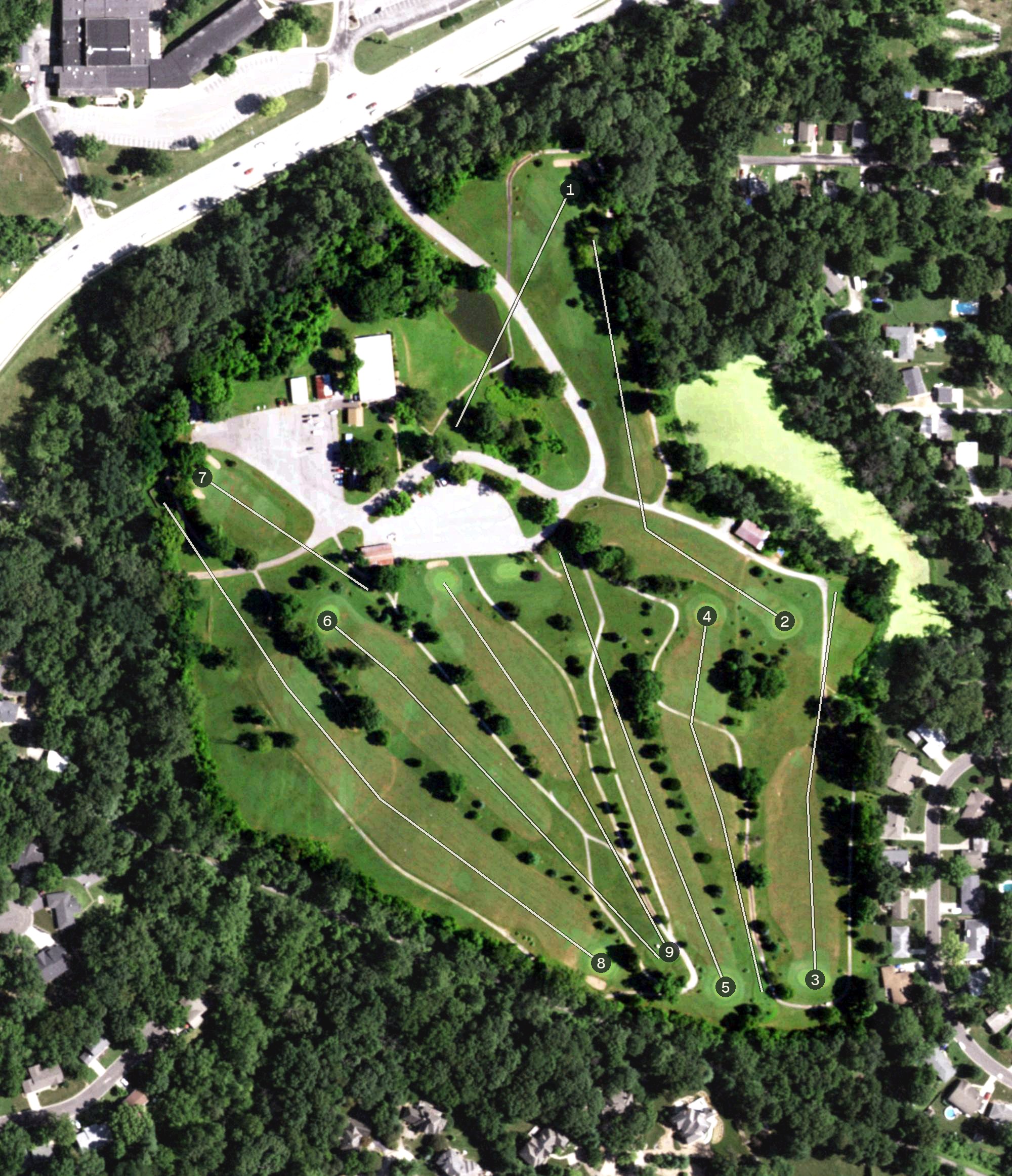 Aerial view of American Legion Golf Course, IL