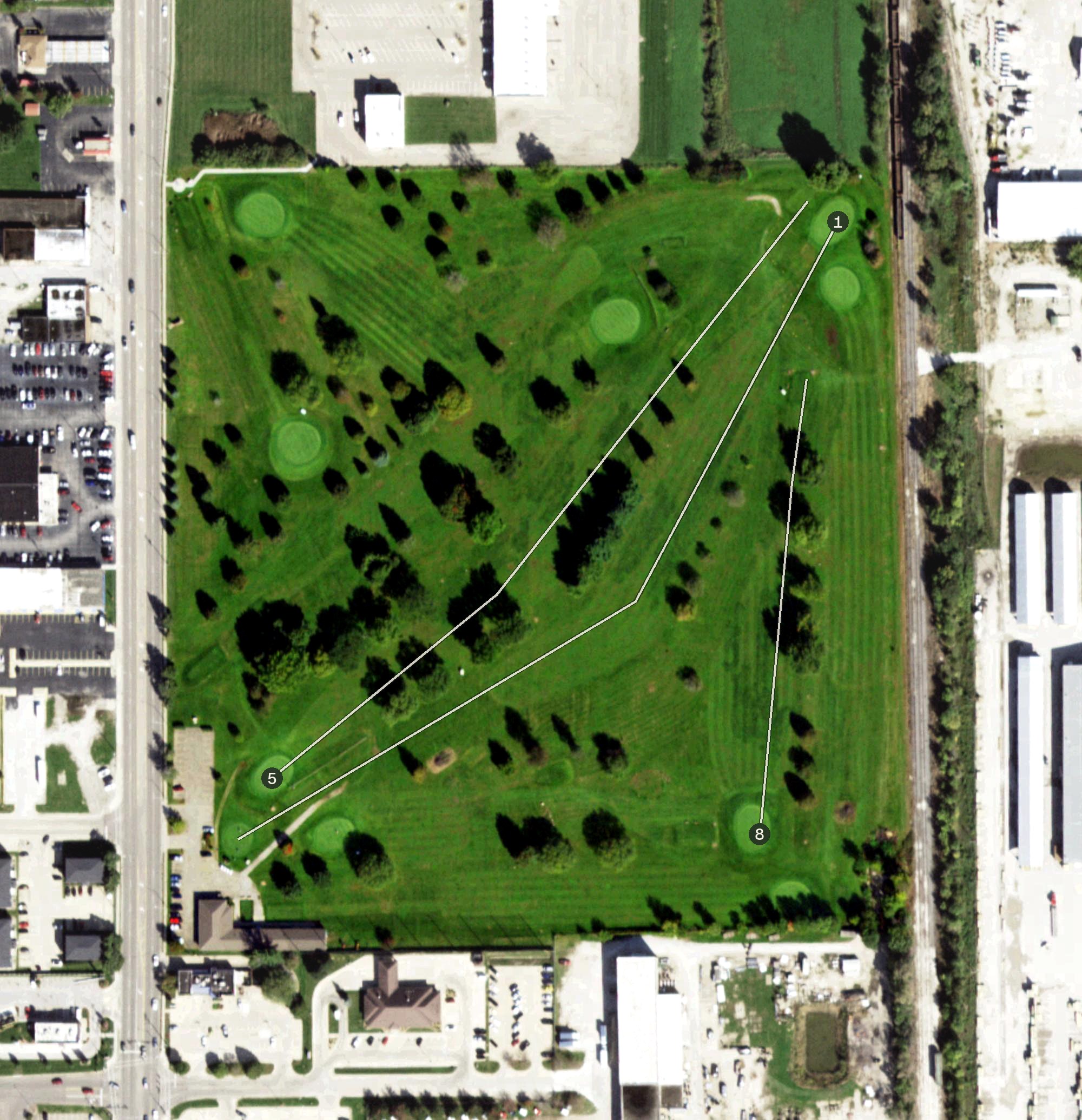 Aerial view of Anderson Fields Golf Course, IL
