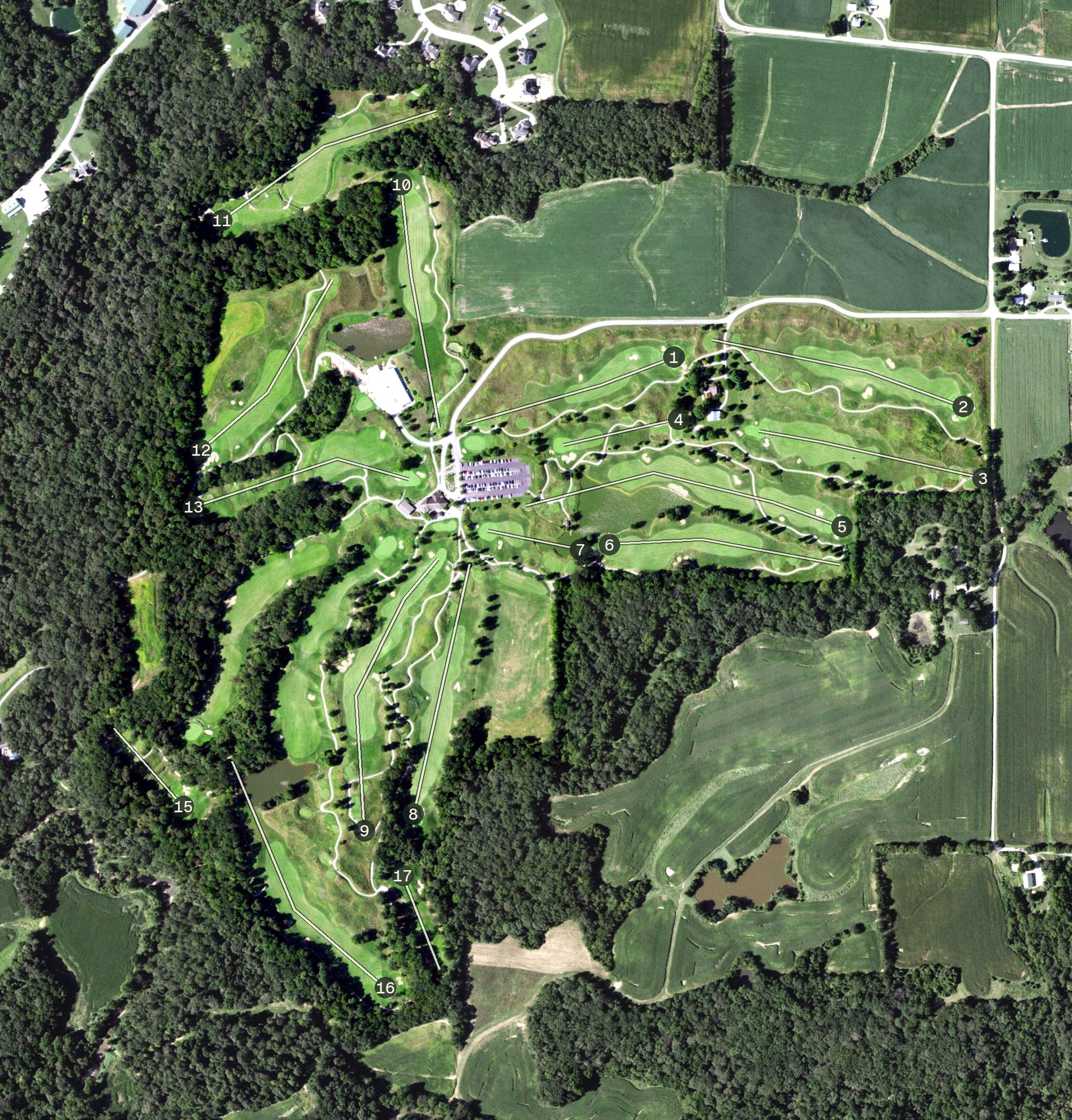 Aerial view of Annbriar Golf Course, IL