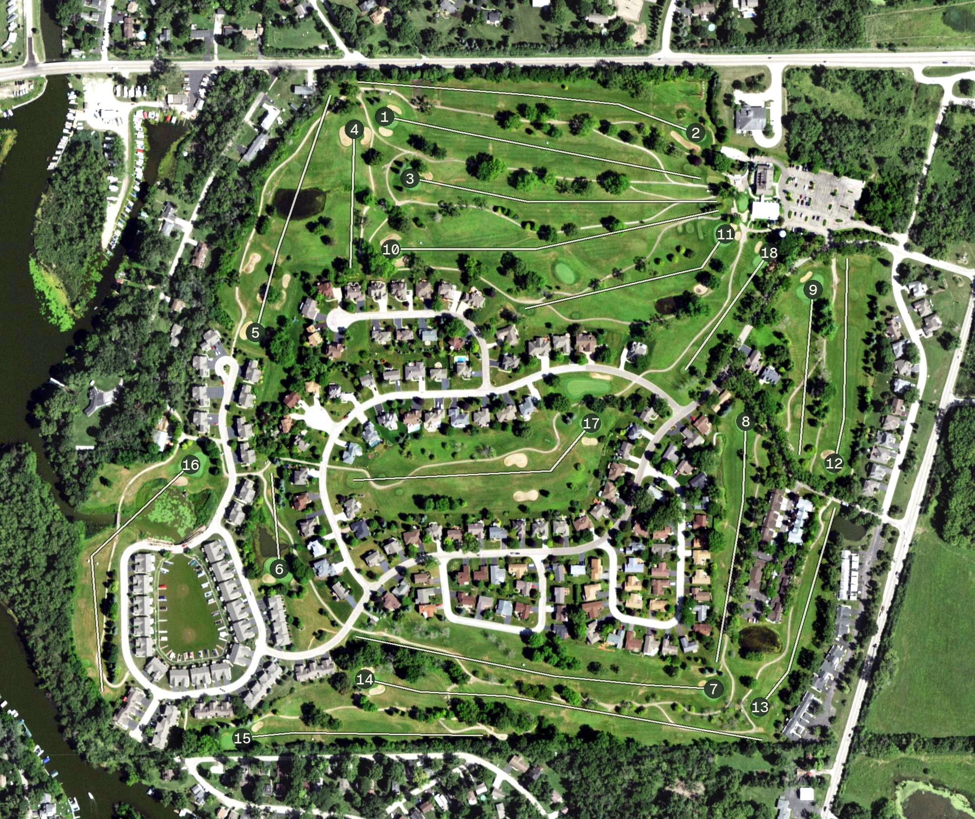 Aerial view of Antioch Golf Club, IL