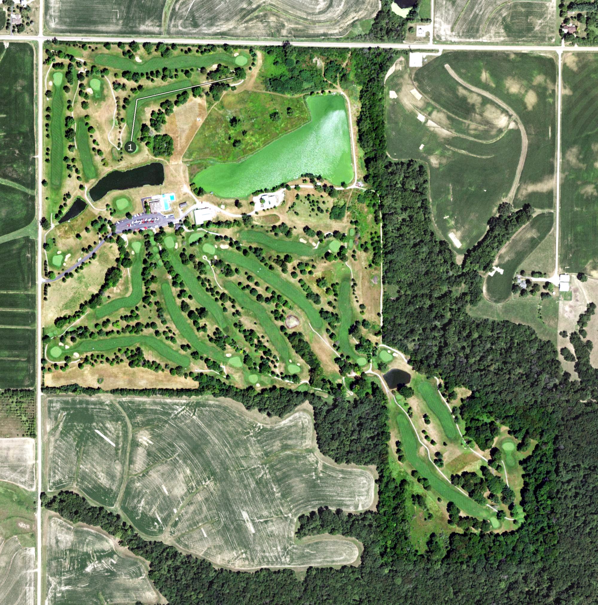 Aerial view of Arrowhead Country Club, IL