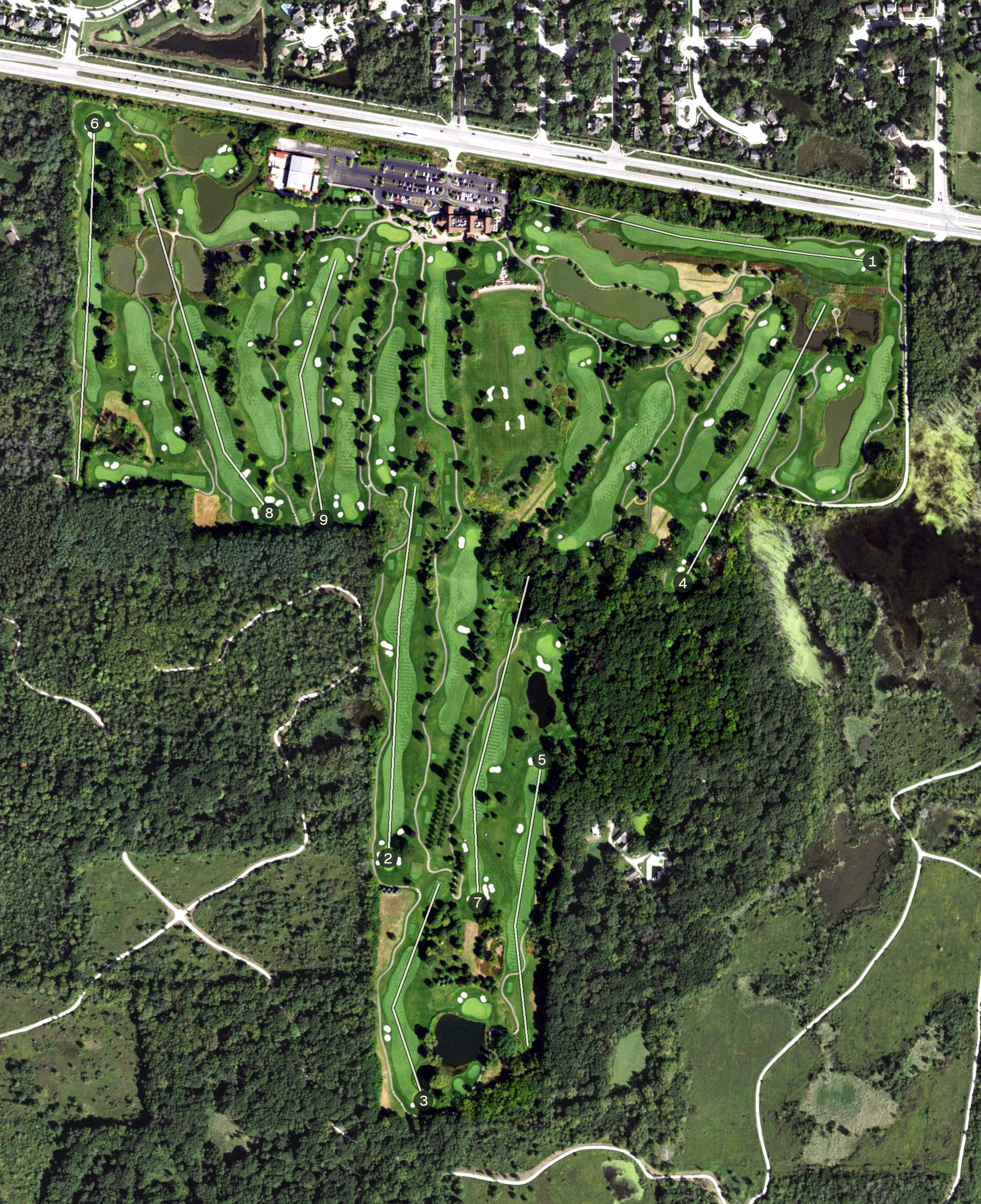 Aerial view of Arrowhead Golf Course, IL