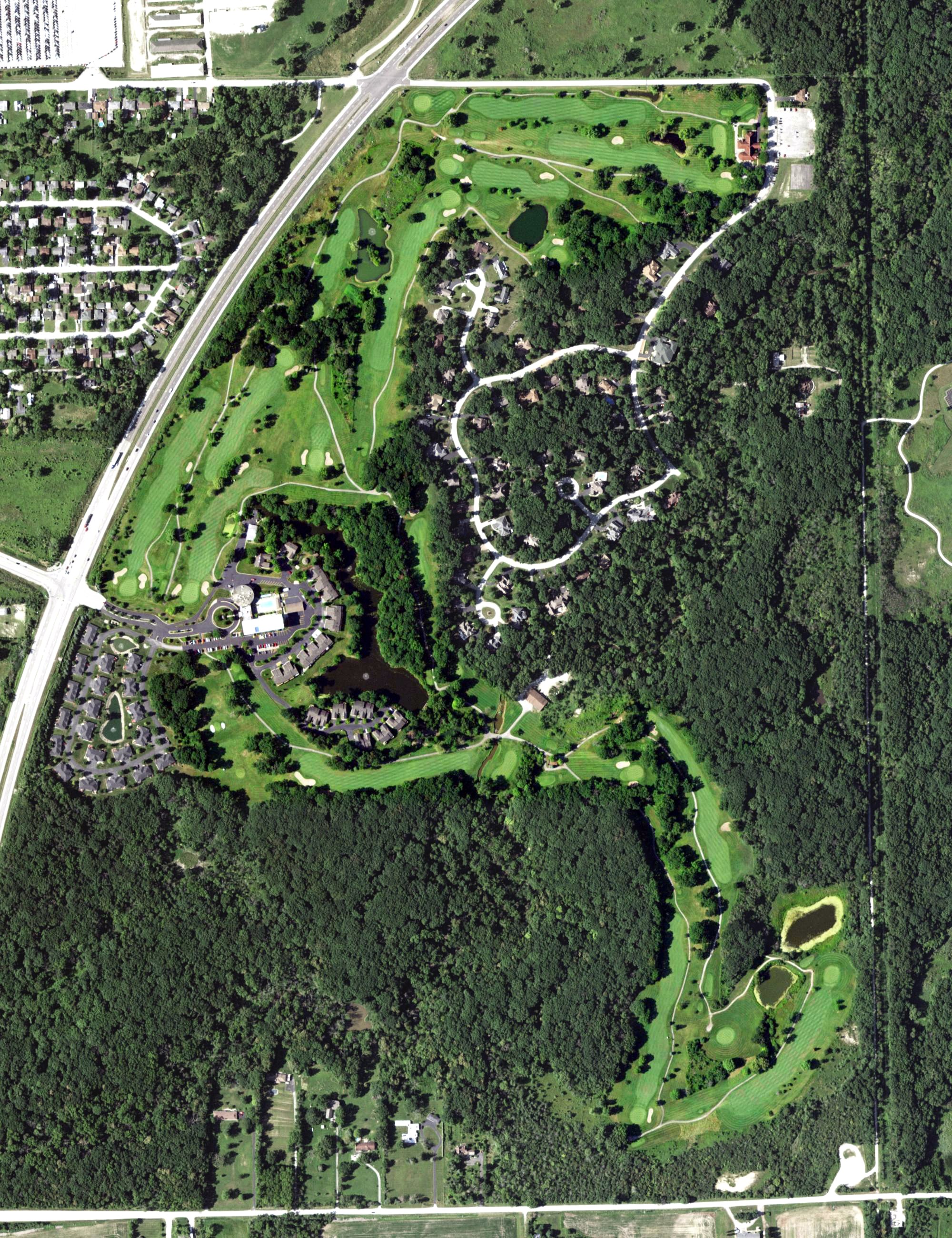 Aerial view of Balmoral Woods Country Club, IL