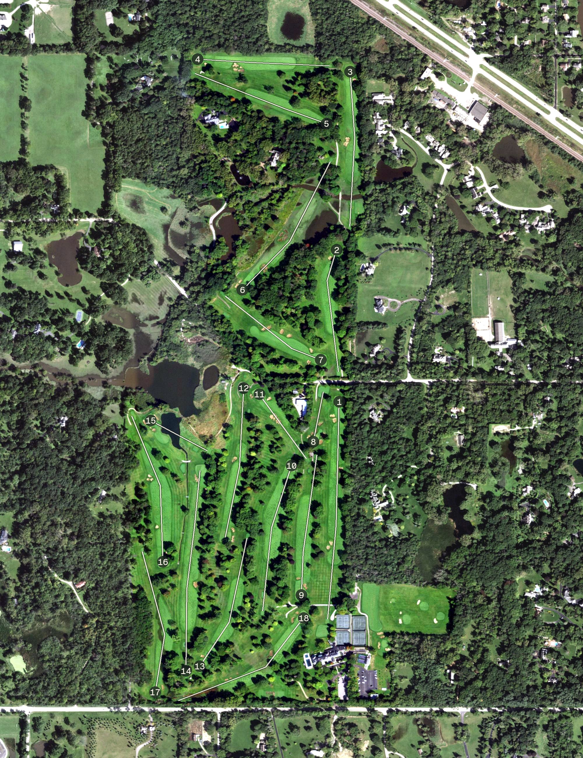 Aerial view of Barrington Hills Country Club, IL
