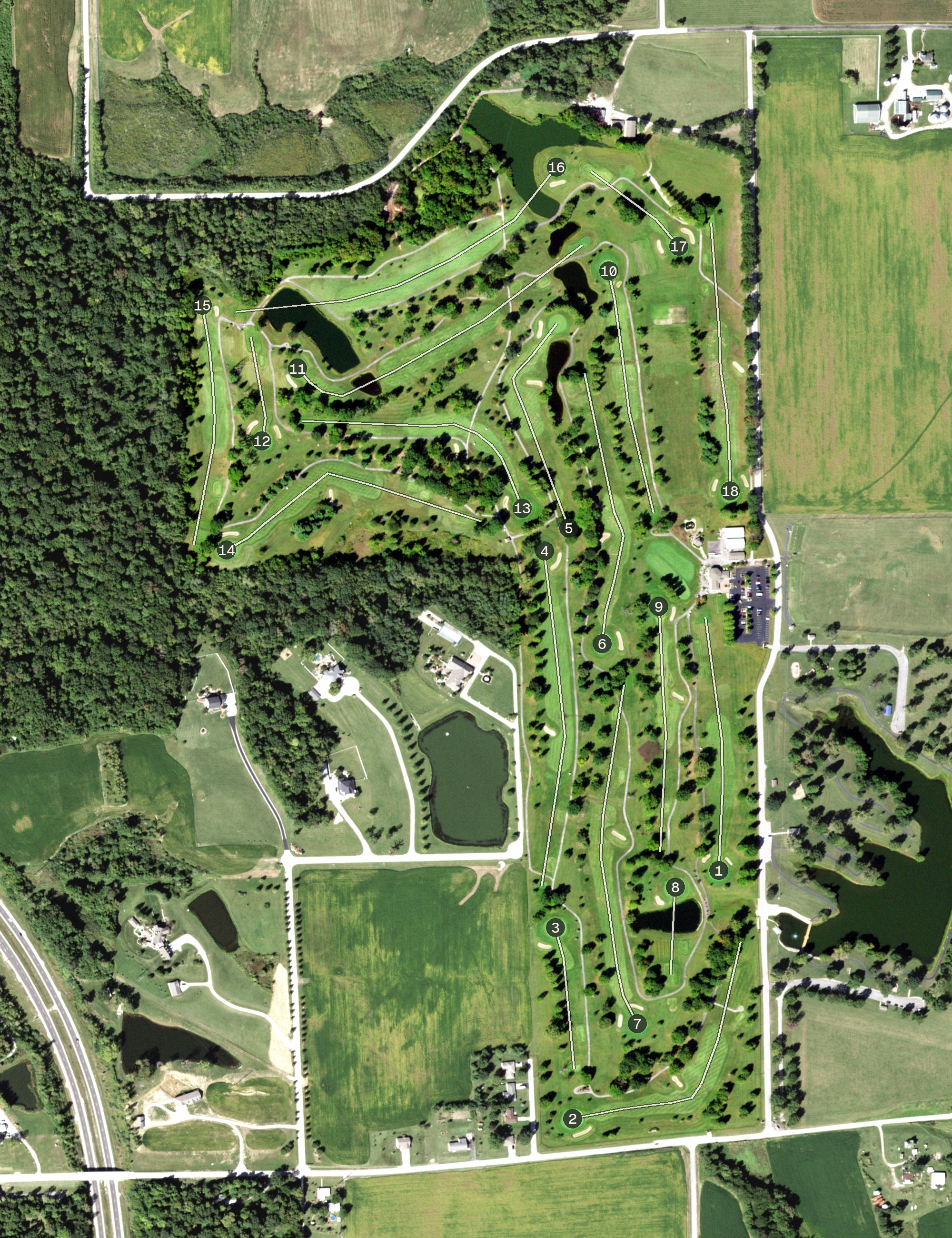 Aerial view of Belk Park Golf Course, IL