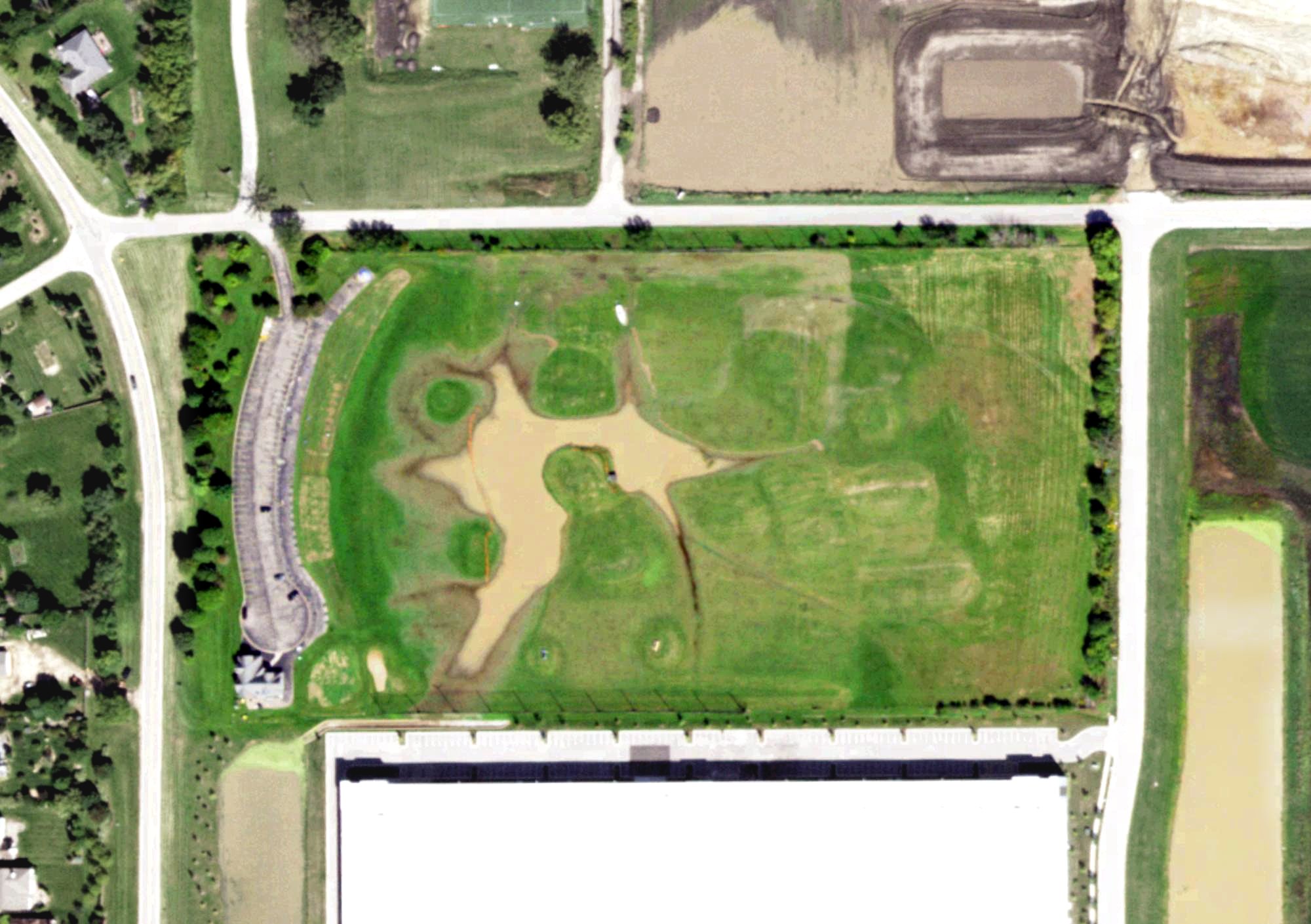 Aerial view of Better Shots Driving Range, IL